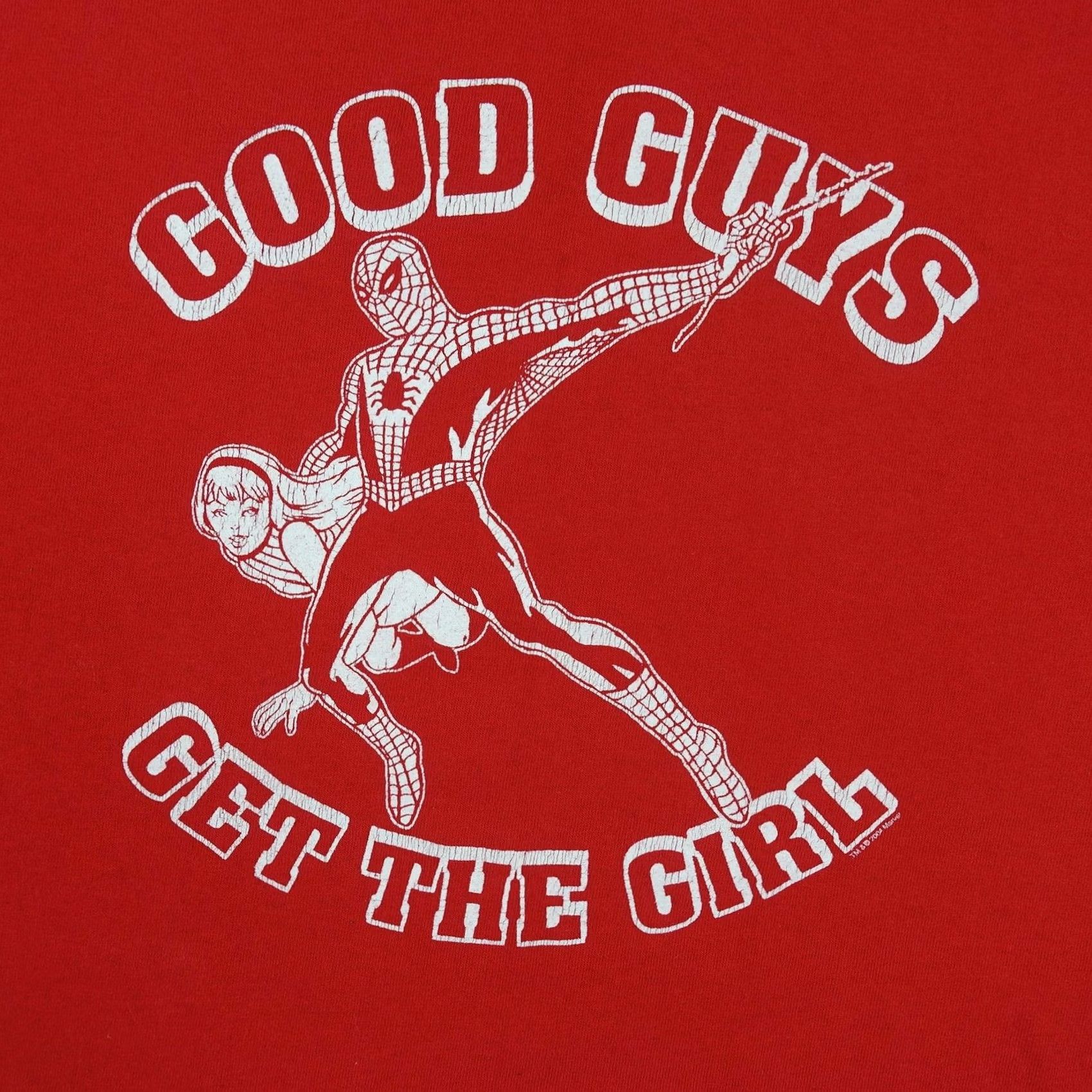 Fruit Of The Loom VINTAGE Spider-Man Shirt Mens M Good Guys Get The Girl 2004 Marvel Fruit of the Loom Red Cotton Size US M / EU 48-50 / 2 - 2 Thumbnail