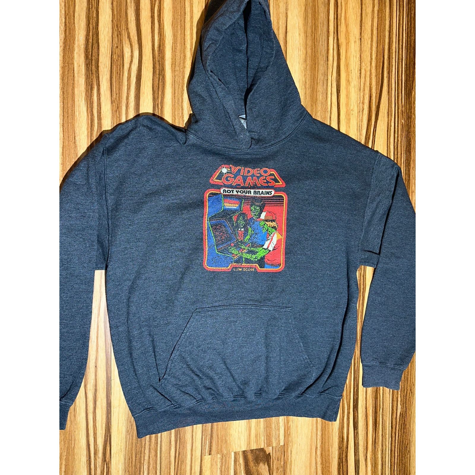 Gildan Video Games Rot Your Brain Dark Gray hoodie Size L Size US L / EU 52-54 / 3 - 3 Thumbnail