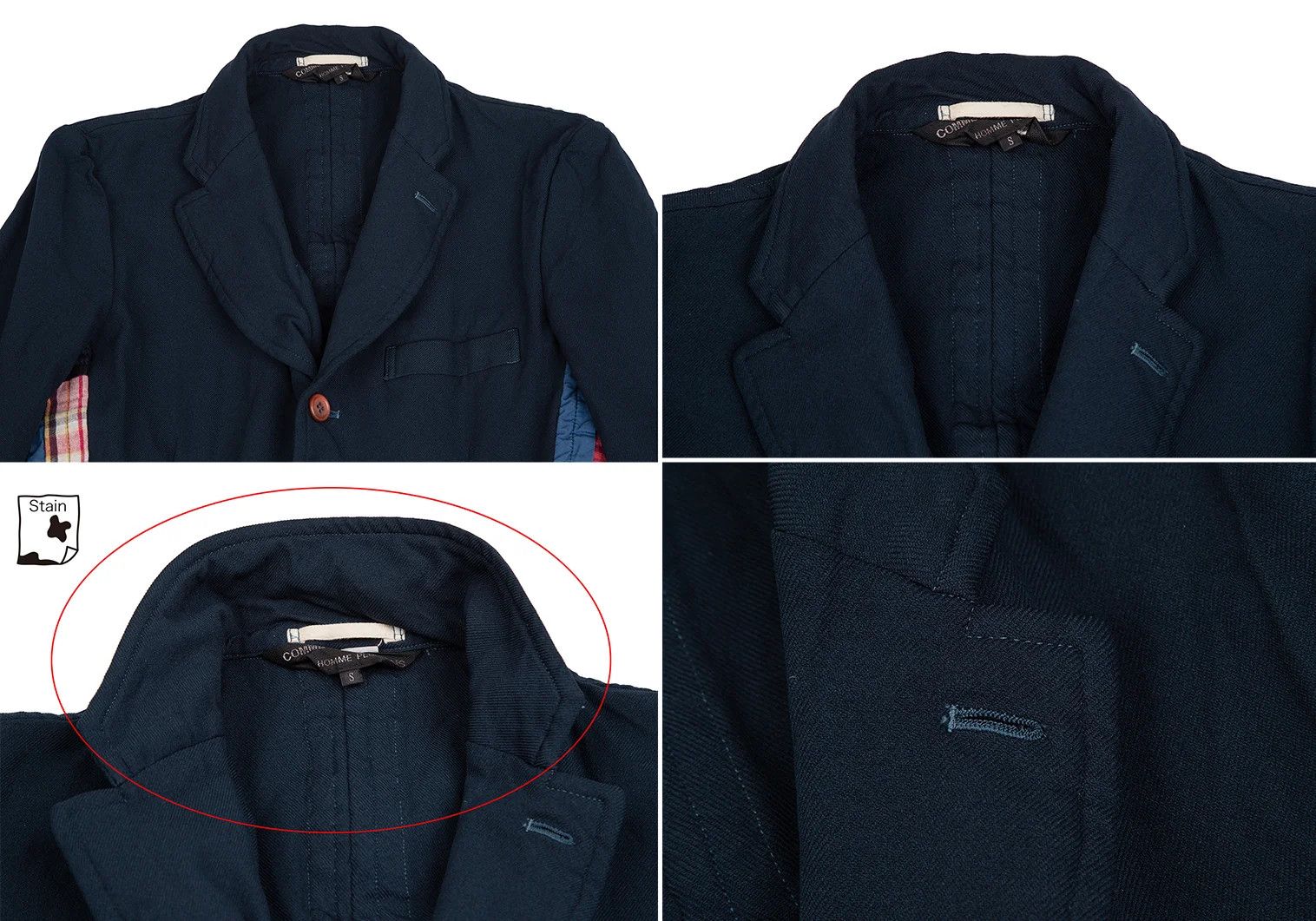 Comme des Garcons Homme Plus Seamline Design Polyester Jacket in Navy Blue, Size S Size US S / EU 44-46 / 1 - 2 Thumbnail