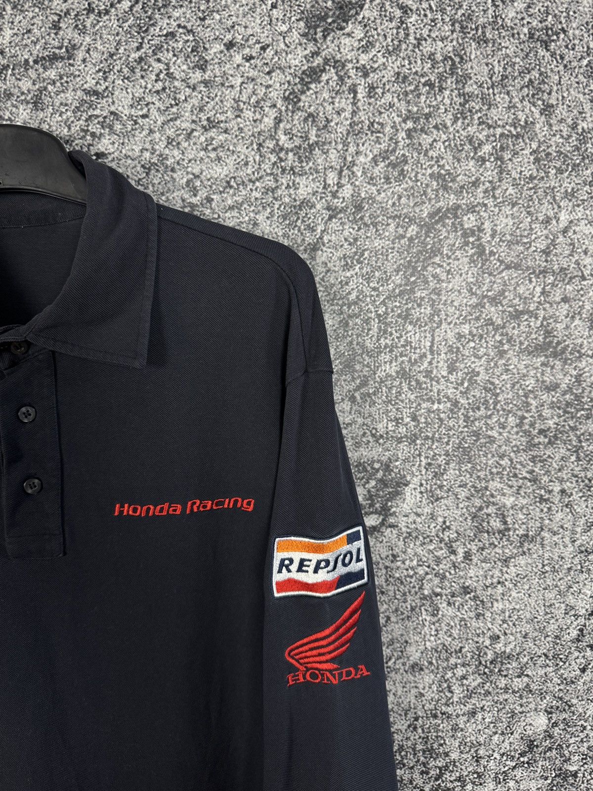 Honda Vintage Honda Racing Long Sleeve Polo Shirt Pepsol Gas Sz L Size US L / EU 52-54 / 3 - 2 Thumbnail