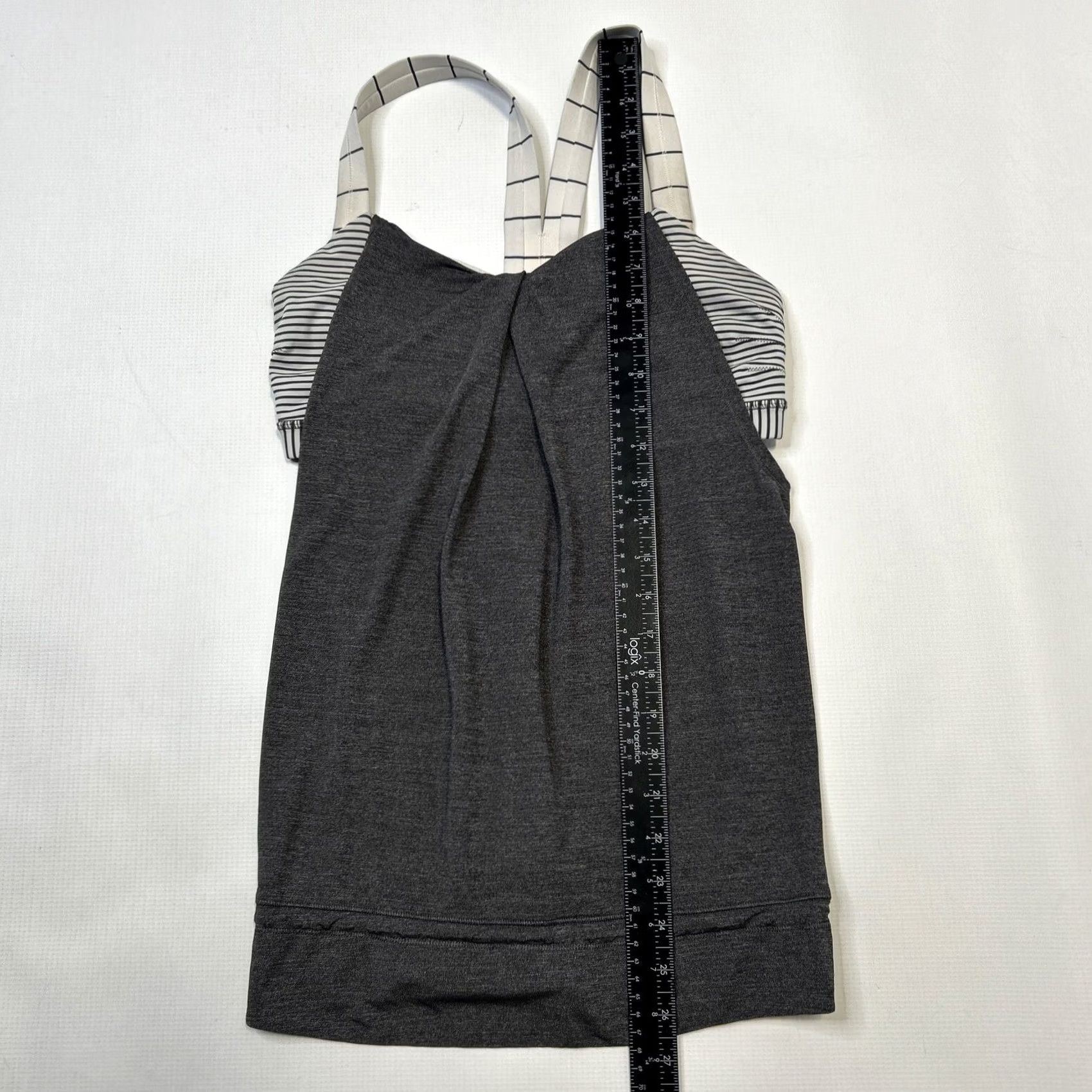 Lululemon Lululemon Rest Less Tank Shirt Women Size 6 Gray Sleeveless Racerback Light Heathered Soot Striped Size M / US 6-8 / IT 42-44 - 7 Thumbnail