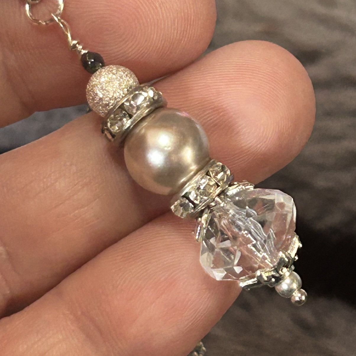 Handmade Handcrafted vintage bead drop pendant on chain necklace Size ONE SIZE - 1 Thumbnail