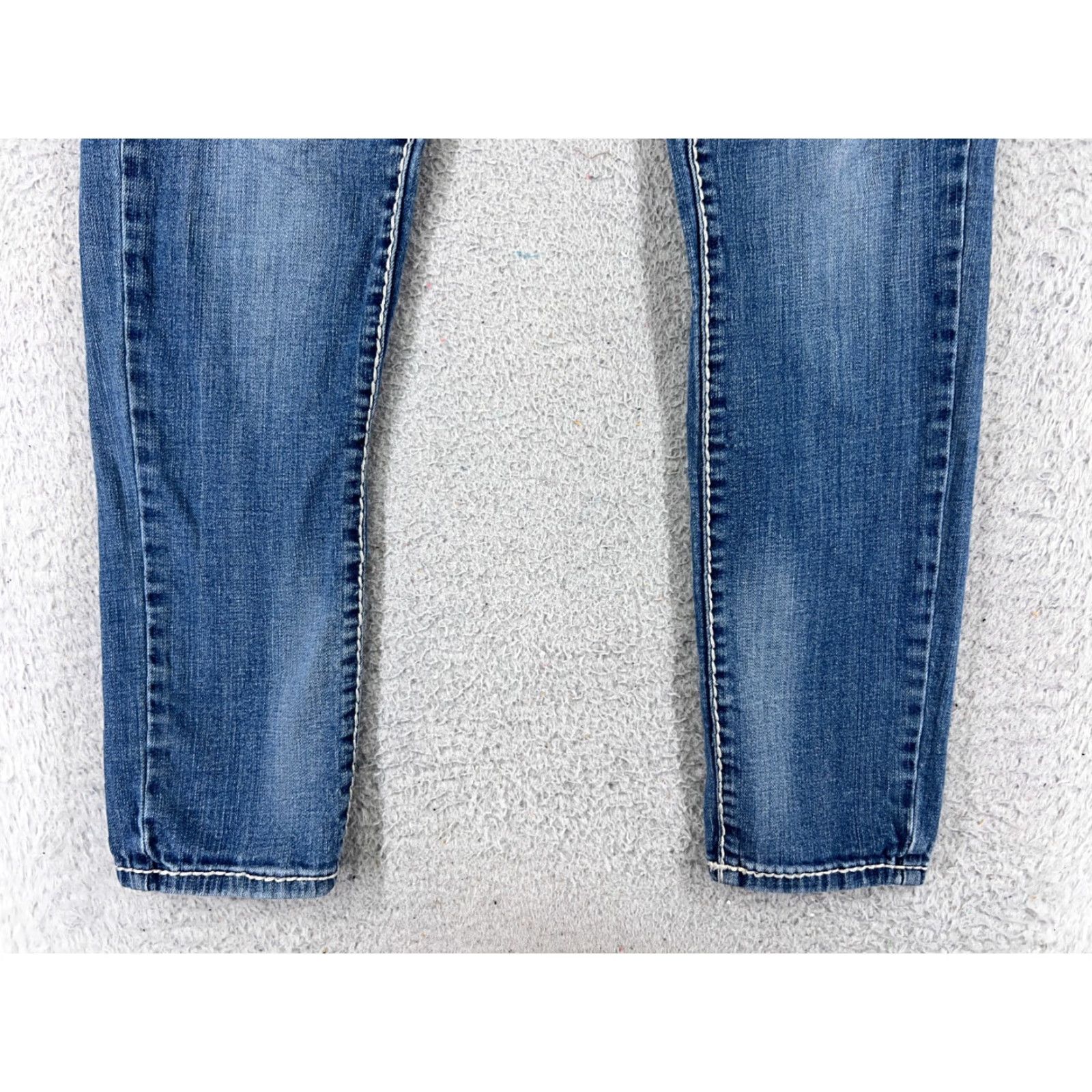 Vintage LA Idol Jeans Women 9 Blue Denim Skinny Embroidered Bling Cotton Blend Pants Set Size 30" / US 8 / IT 44 - 2 Thumbnail