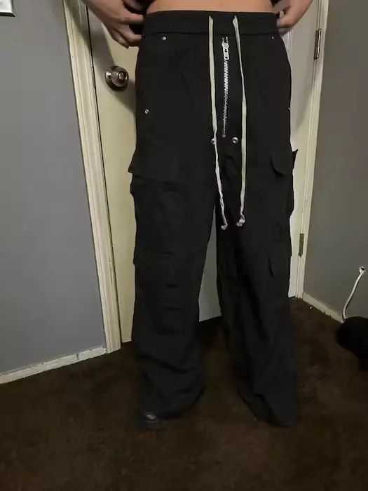 Ring Of Fire Drawstring Black Cargo Pants Baggy Size US 30 / EU 46 - 1 Thumbnail