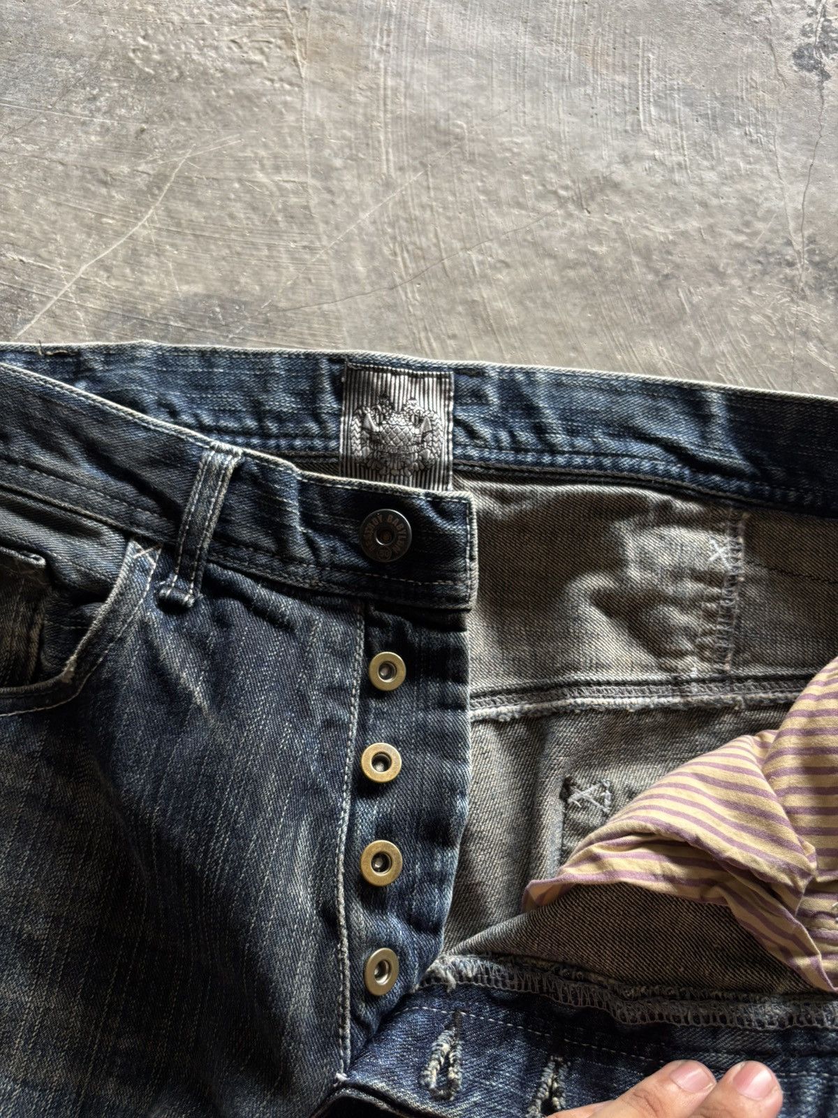 If Six Was Nine DESTROY BABYLON japanese jeans oil muddy rust wash punk goth Size US 34 / EU 50 - 5 Thumbnail