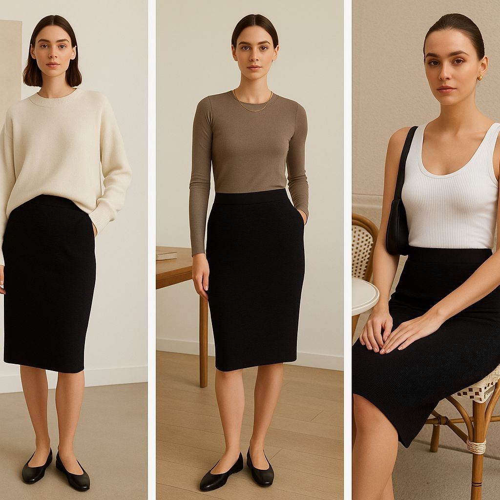 Eileen Fisher Eileen Fisher Women Black Knit MINI Pencil Skirt S Wool Quie Size 27" / US 4 / IT 40 - 2 Thumbnail