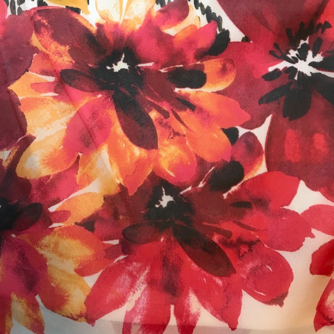 Other Cato Retro Red Chiffon Flowy Floral Midi Shift Dress 22/24W Size 3XL / US 20-22 - 8 Thumbnail