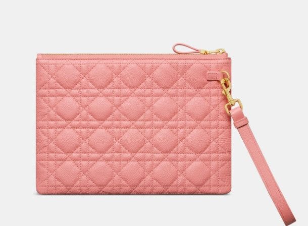 Dior o1w1db11024 Size: OS / Medium Caro Daily Pouch in Light Pink Size ONE SIZE - 1 Thumbnail