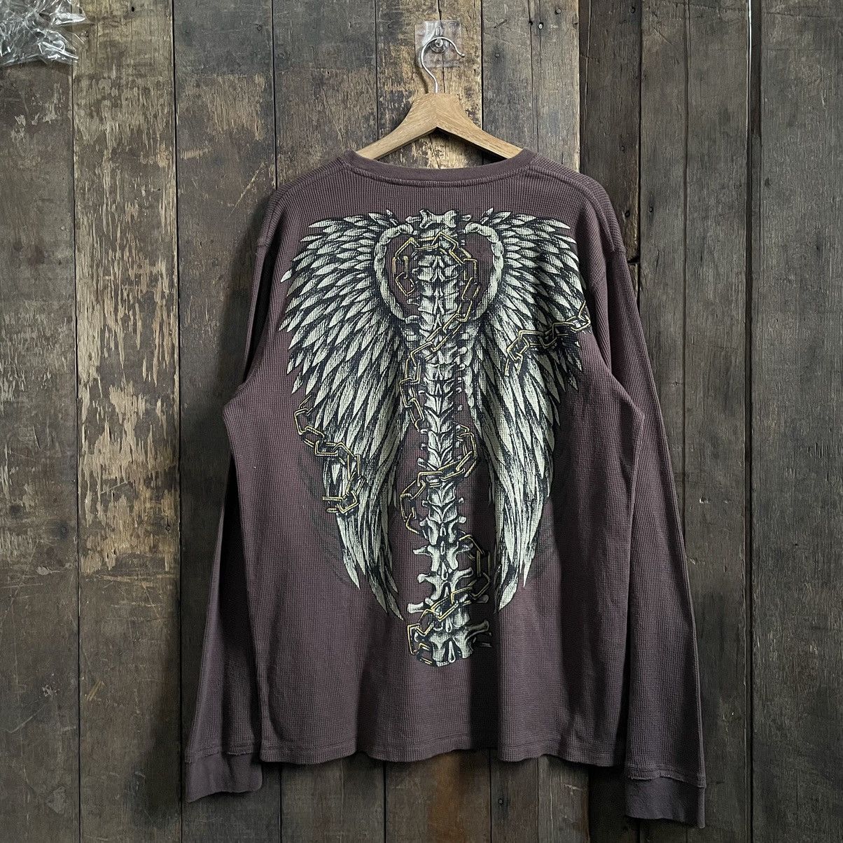 Vintage MMA Elite Skeleton Punk y2k Thermal Longsleeve Tee