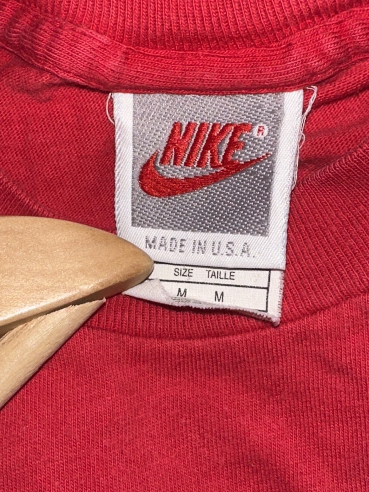 Nike × Vintage Vintage 80s Red Nike Swoosh Size US M / EU 48-50 / 2 - 2 Thumbnail