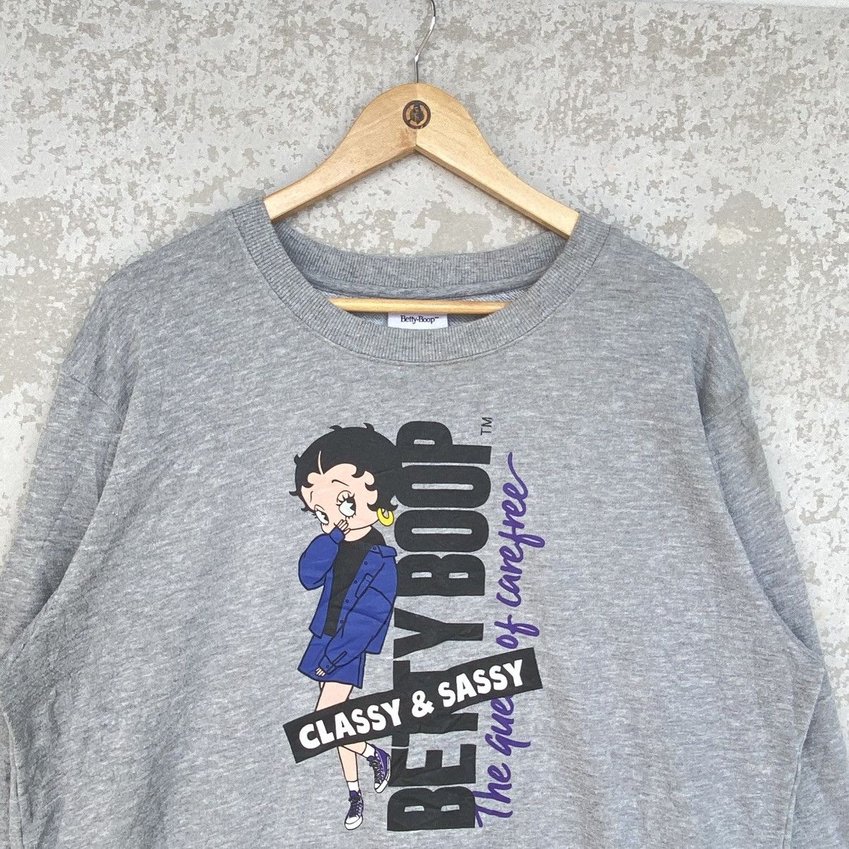 Other Vintage Betty Boop Big Printed Crewneck Sweatshirt Gray Size XL / US 12-14 / IT 48-50 - 4 Thumbnail