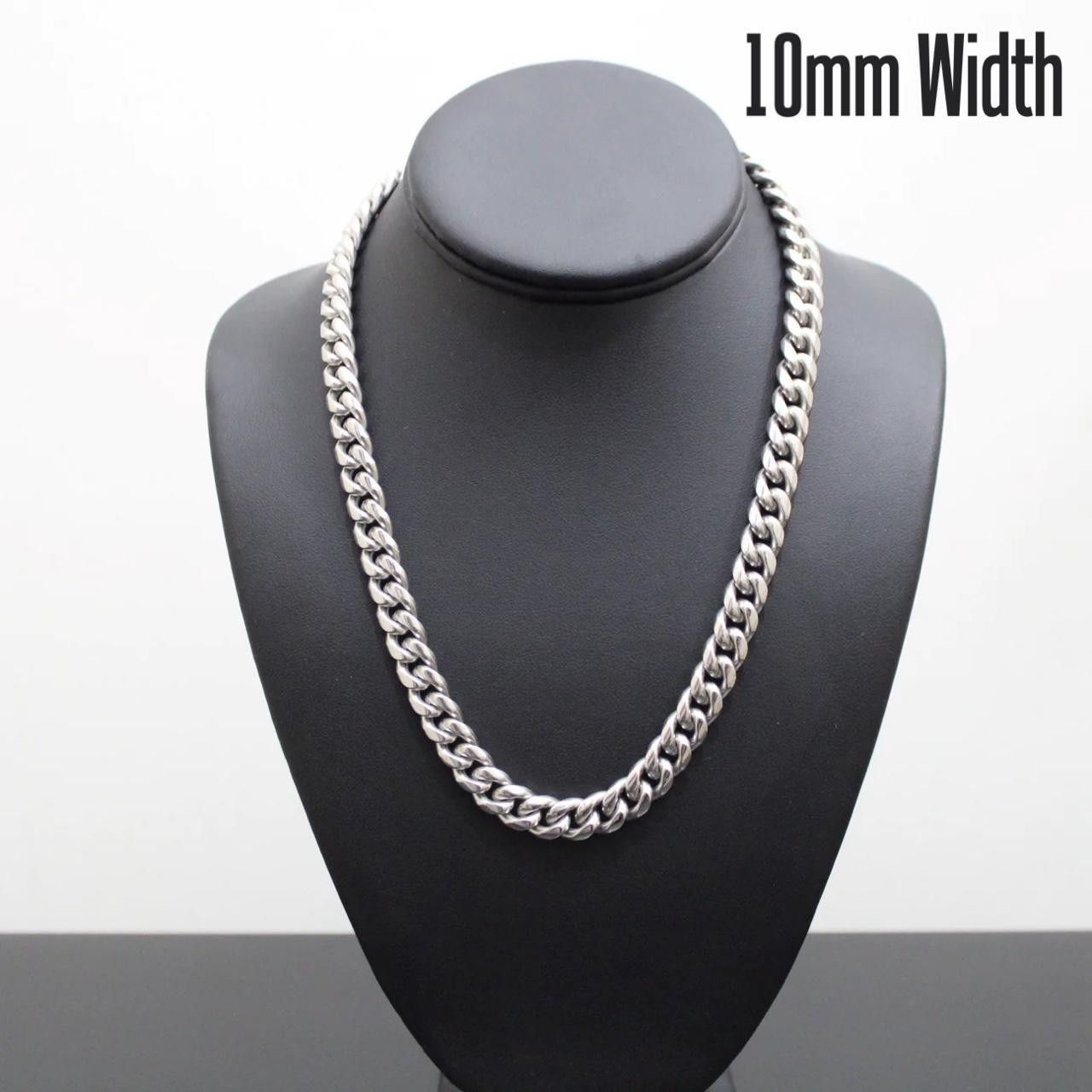 Jewelry Silver 10Mm Cuban Link Chain 18", Men's