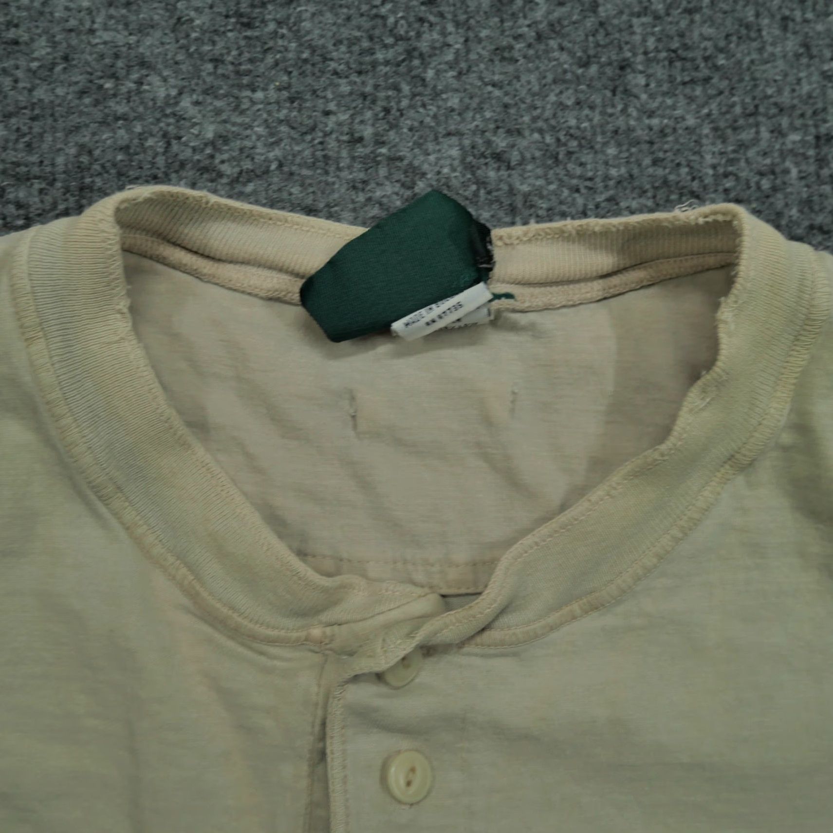 American Eagle Outfitters VINTAGE American Eagle Outfitters T-Shirt Mens XL Tan Distressed Henley 90s Y2K Brown Cotton Thermal Short Sleeve Size US XL / EU 56 / 4 - 3 Thumbnail