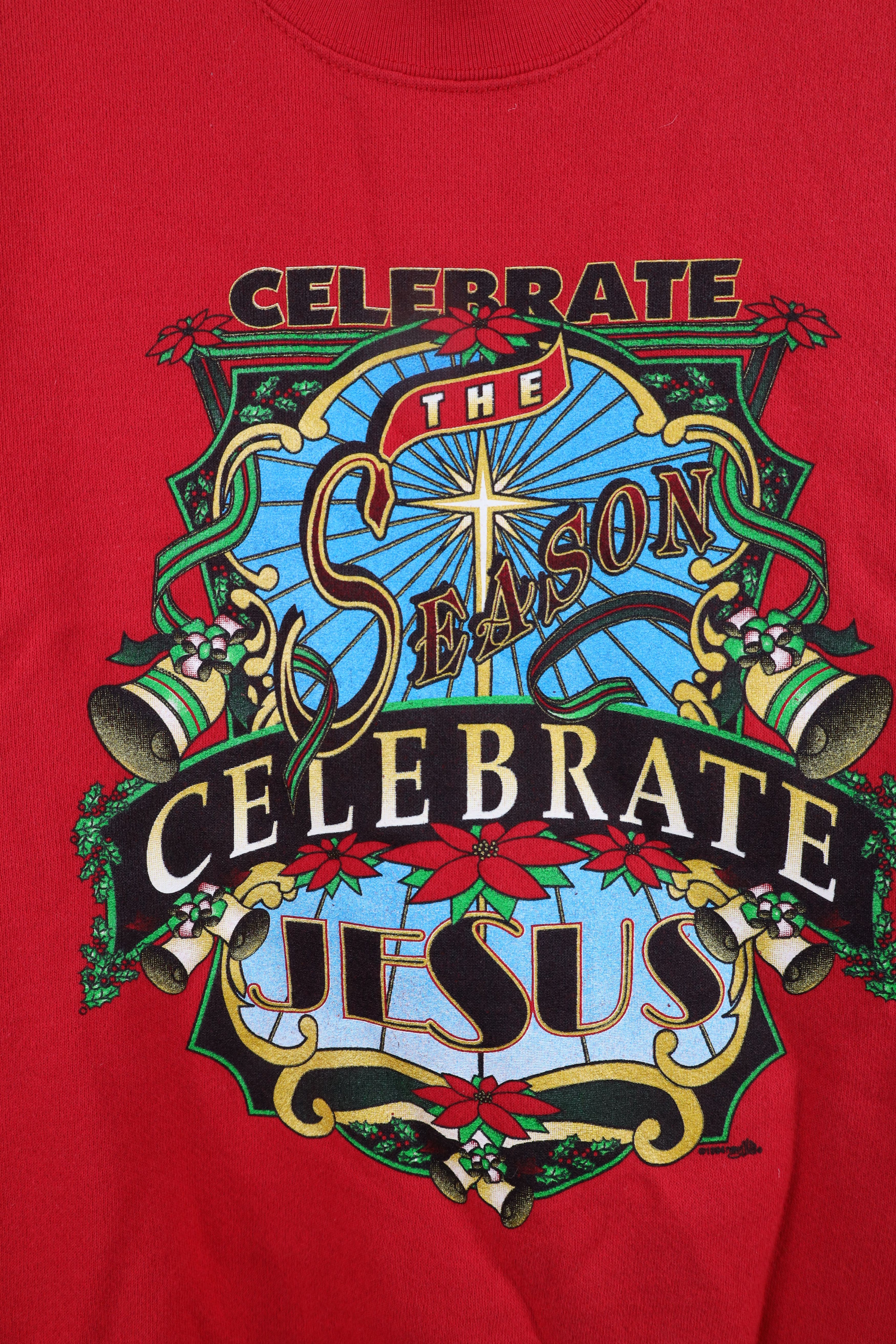 Vintage Vintage 90s Streetwear Christmas Jesus Crewneck Sweatshirt Size US XL / EU 56 / 4 - 4 Thumbnail
