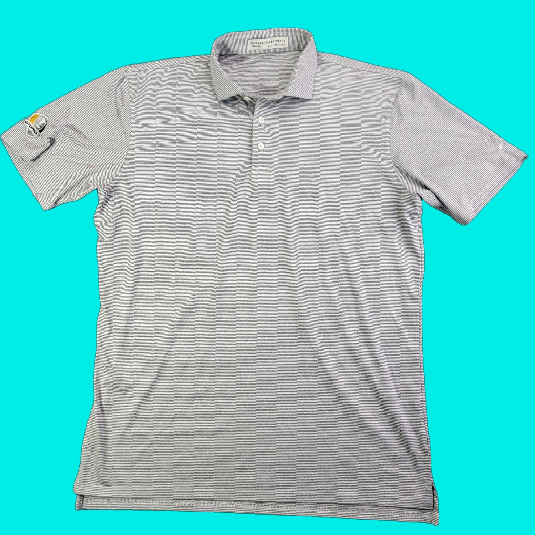 Vintage Holderness & Bourne Polo Shirt Mens Large Gray The Perkins Golf LP Platinum Cup Size US L / EU 52-54 / 3 - 1 Thumbnail