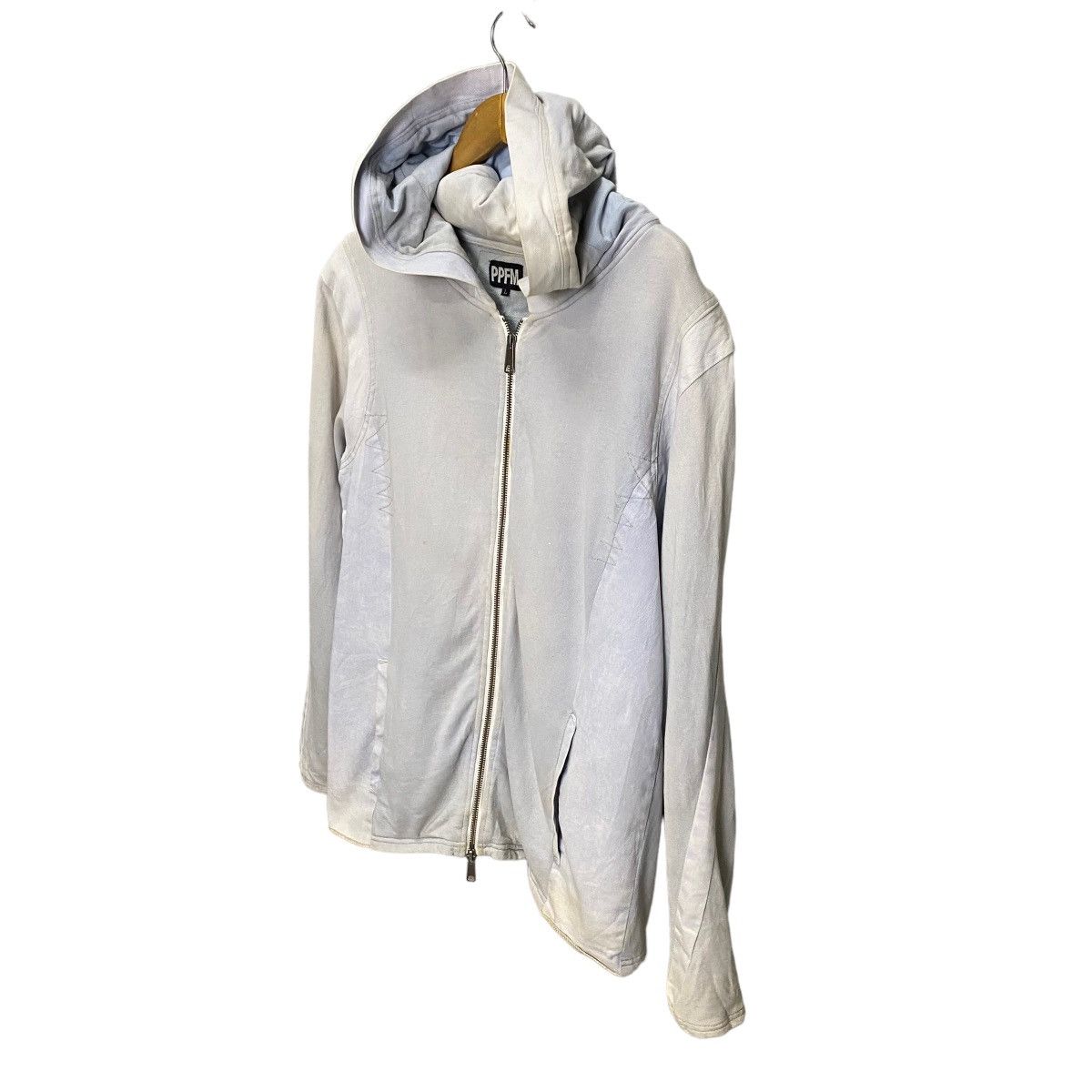 Japanese Brand PPFM faded denim mix cotton hoodie jacket Size US M / EU 48-50 / 2 - 3 Thumbnail