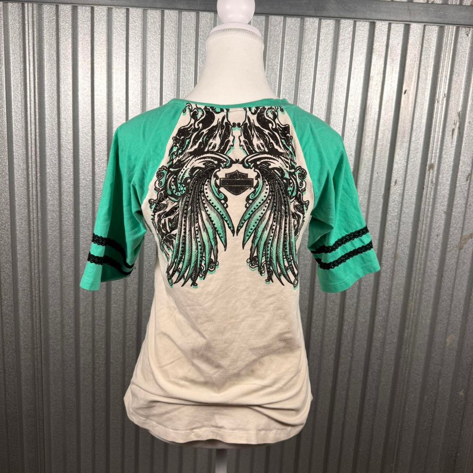 Harley Davidson Insane harley davidson rhinestone wings tee Size M / US 6-8 / IT 42-44 - 4 Thumbnail