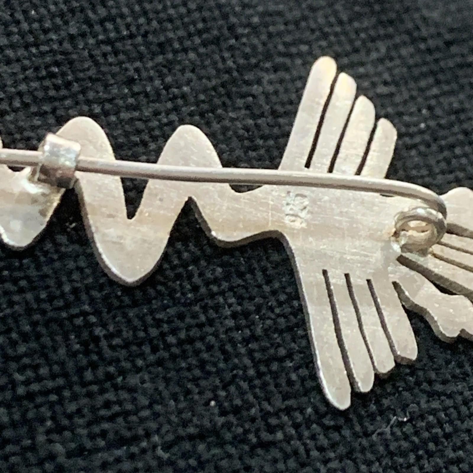The Unbranded Brand Vintage Nazca Lines Pelican “Alcatraz” Bird 925 Brooch Pin Size ONE SIZE - 9 Thumbnail