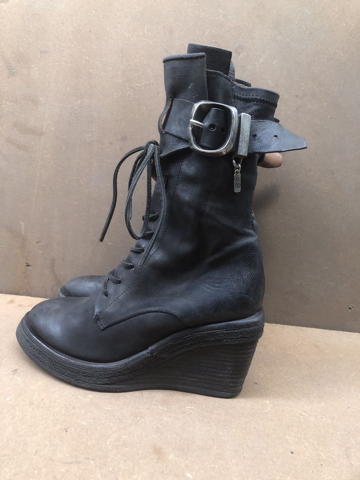 A.S.98 A.S 98 Grey Leather Women’s Boots Size 38 Size US 8 / IT 38 - 3 Thumbnail