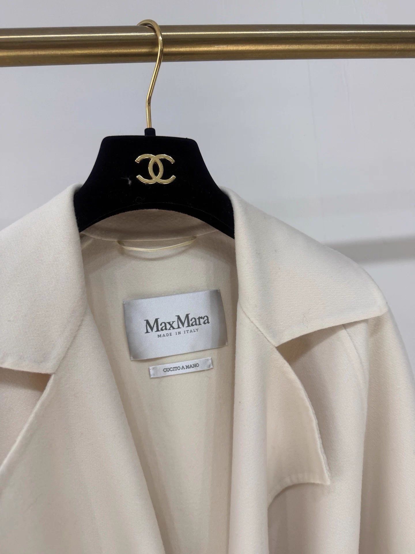 Max Mara Maxmara Cream Button-Detail Wool Coat FR36 98 New Size S / US 4 / IT 40 - 2 Thumbnail