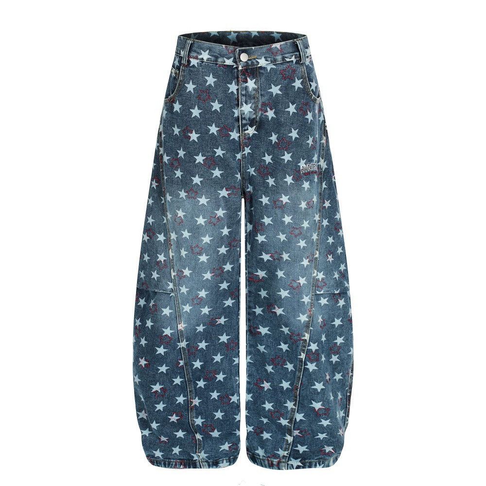Vintage Men's retro high street star wide-leg scimitar jeans y2k Size US 32 / EU 48 - 1 Thumbnail