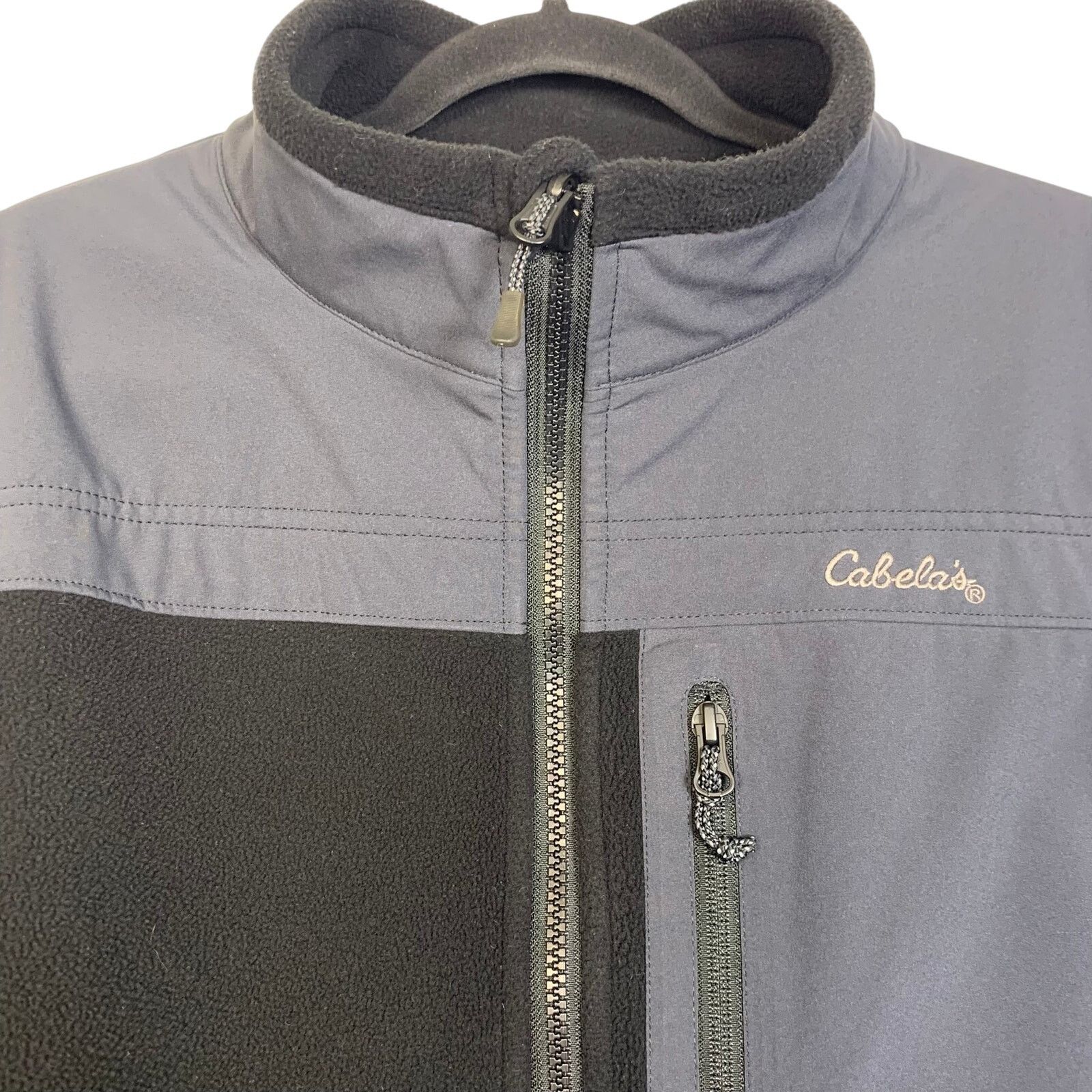 Cabelas Cabela's Polartec Fleece Vest Men's 2XLT Black Gray Full Zip Size US XXL / EU 58 / 5 - 4 Thumbnail