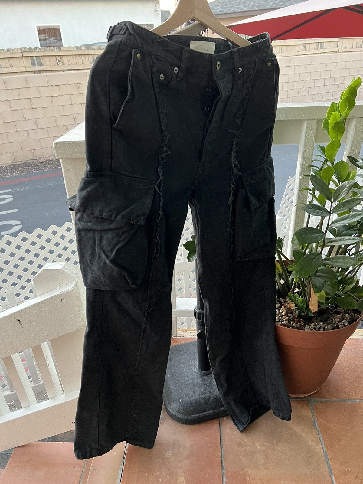 受賞店舗 VUJADE Black Cargo Pants Mサイズ - パンツ