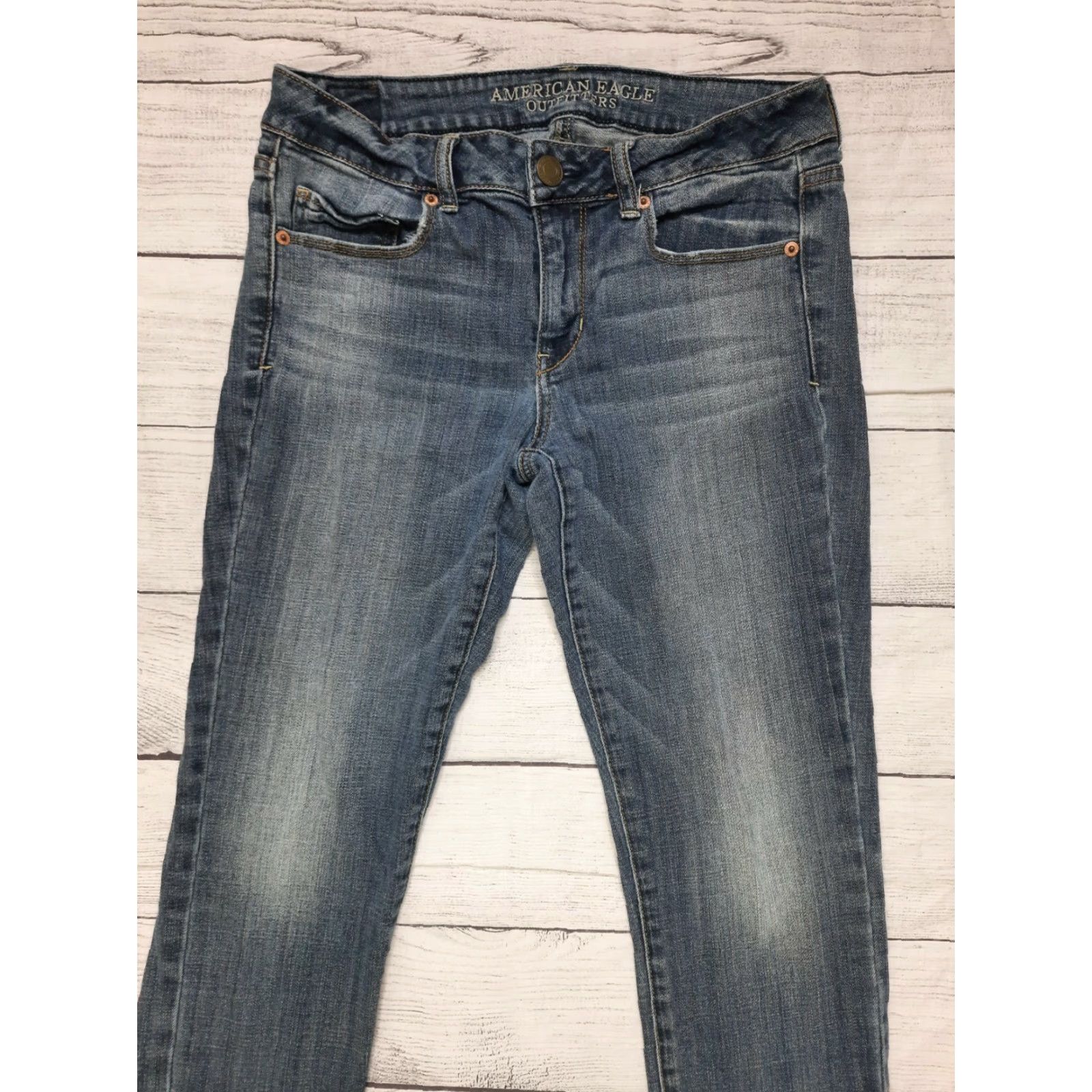 American Eagle Outfitters VINTAGE American Eagle Outfitters AE Skinny Stretch Denim Jeans Jegging Women's 6 28x28 Blue XS? Size 28" / US 6 / IT 42 - 5 Thumbnail