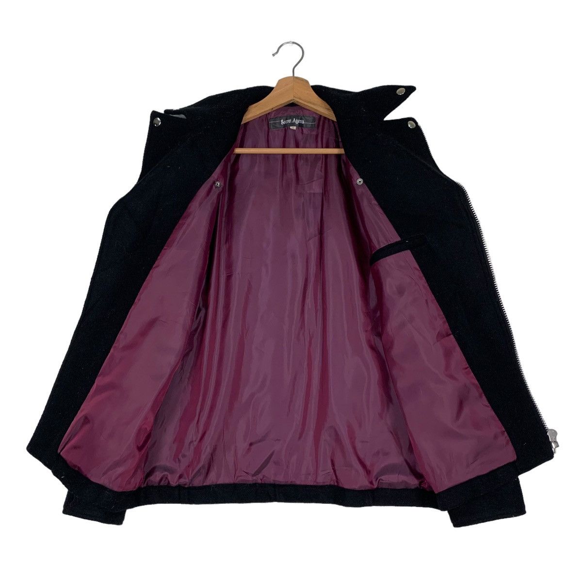 Japanese Brand Black Wool Double Collar Asymmetrical Jacket #0683-C31 Size US M / EU 48-50 / 2 - 9 Thumbnail
