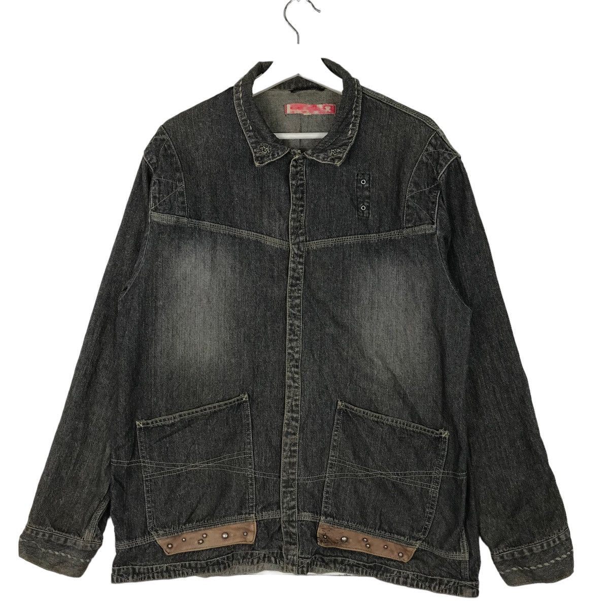 Japanese Brand 💥 REBIRT DYED BLACK DENIM JACKET MADE IN JAPAN Size US M / EU 48-50 / 2 - 3 Thumbnail