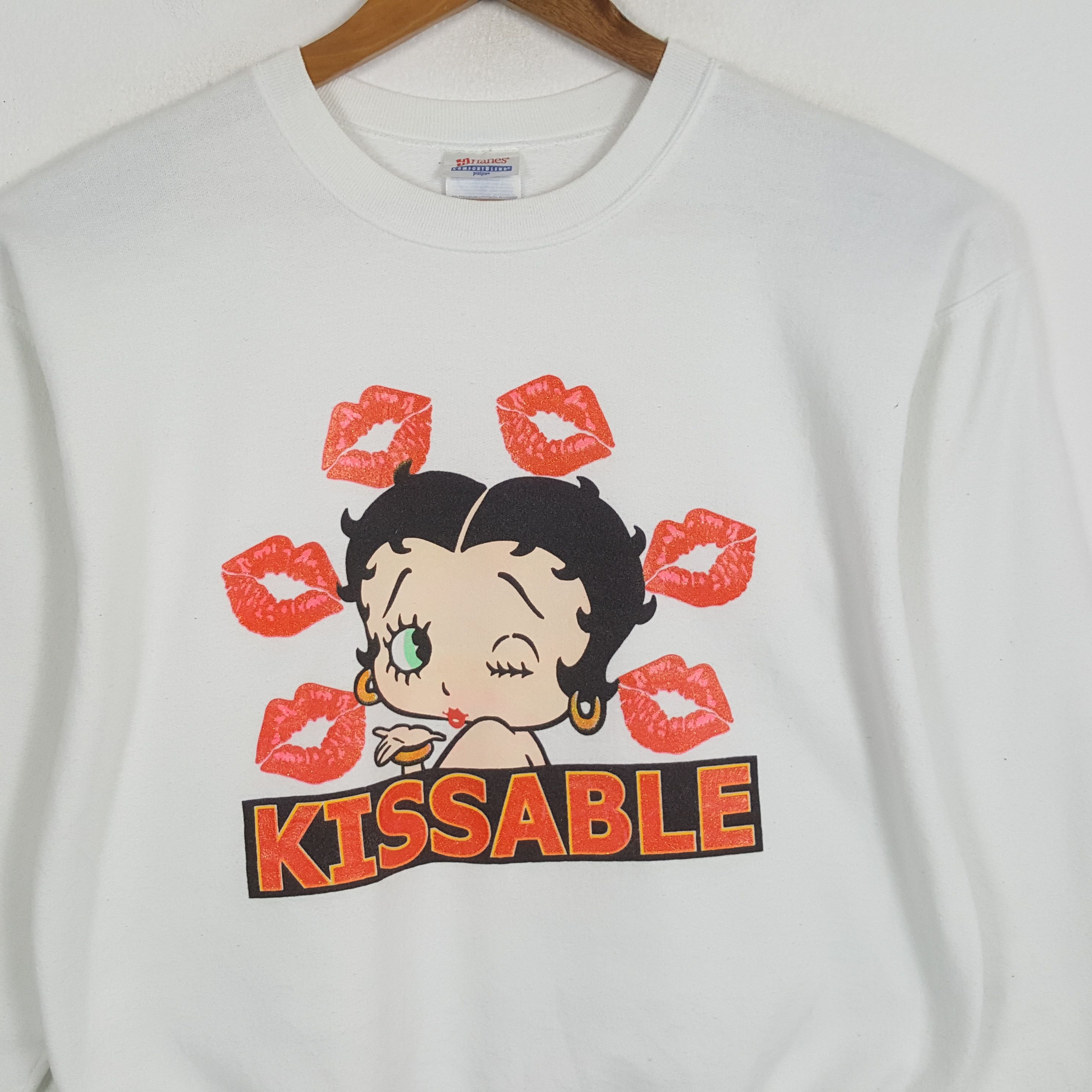 Cartoon Network × Vintage Vintage 90's BETTY BOOP KISSABLE American Style Sweatshirts Size US M / EU 48-50 / 2 - 2 Thumbnail