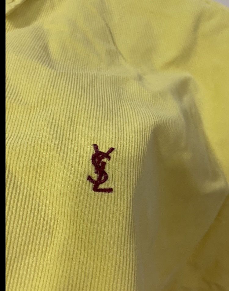 Yves Saint Laurent Corduroy YSL Shirt Velvet Yellow Size US L / EU 52-54 / 3 - 2 Thumbnail