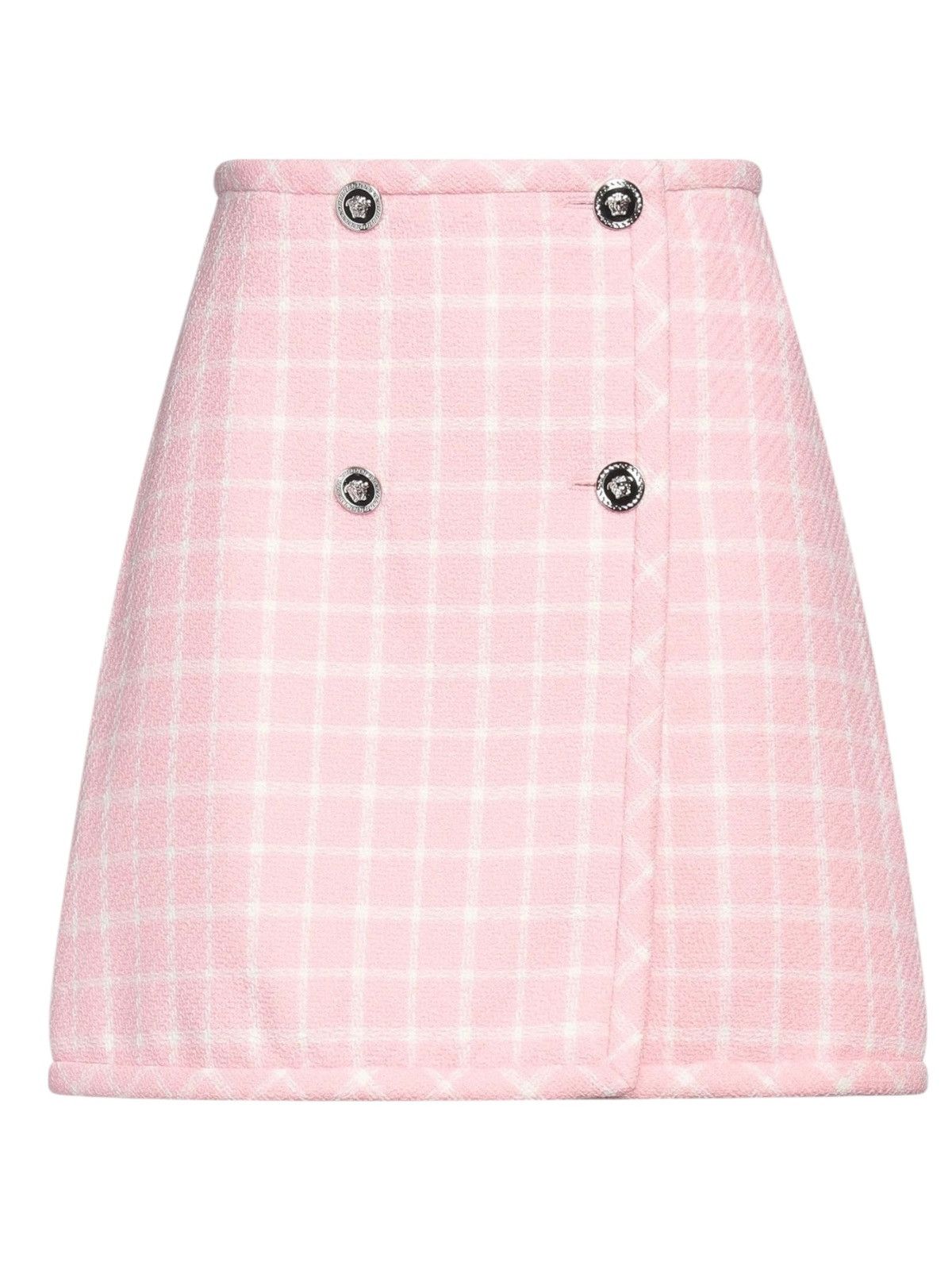 Versace Versace Pink Tweed Mini Skirt Medusa Buttons – Size IT 38 Size 26" / US 2 / IT 38 - 1 Thumbnail