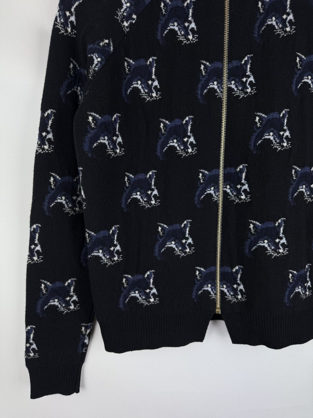 Maison Kitsune Maison Kitsune Multilogo Wool Silk Cashmere Back Zip Sweater Size S / US 4 / IT 40 - 18 Thumbnail