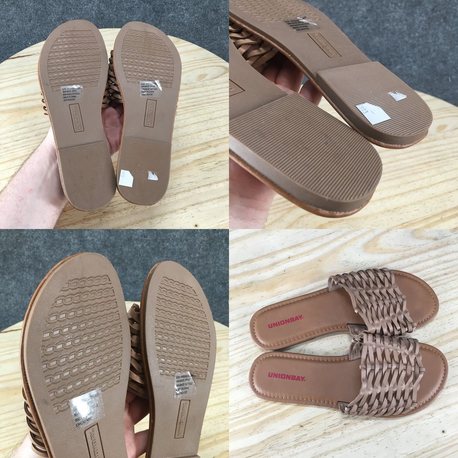 Vintage Unionbay Sandals Womens 8.5 M Rowan Slide Brown Faux Leather Casual Flats NEW Size US 9 / IT 39 - 9 Thumbnail