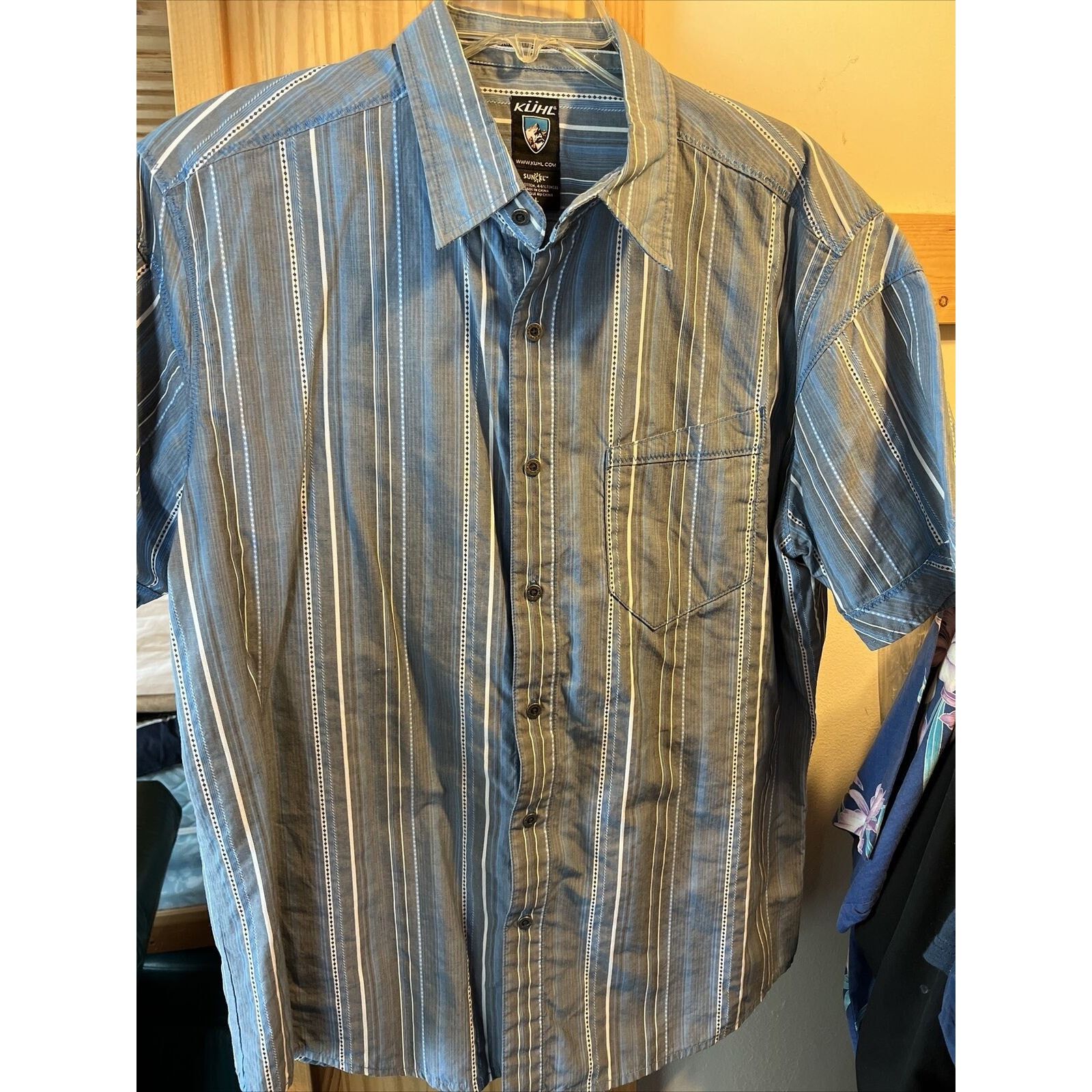 Kuhl Kühl Suncel Men’s L Blue White Striped Cotton Tencel Shirt Size US L / EU 52-54 / 3 - 2 Thumbnail