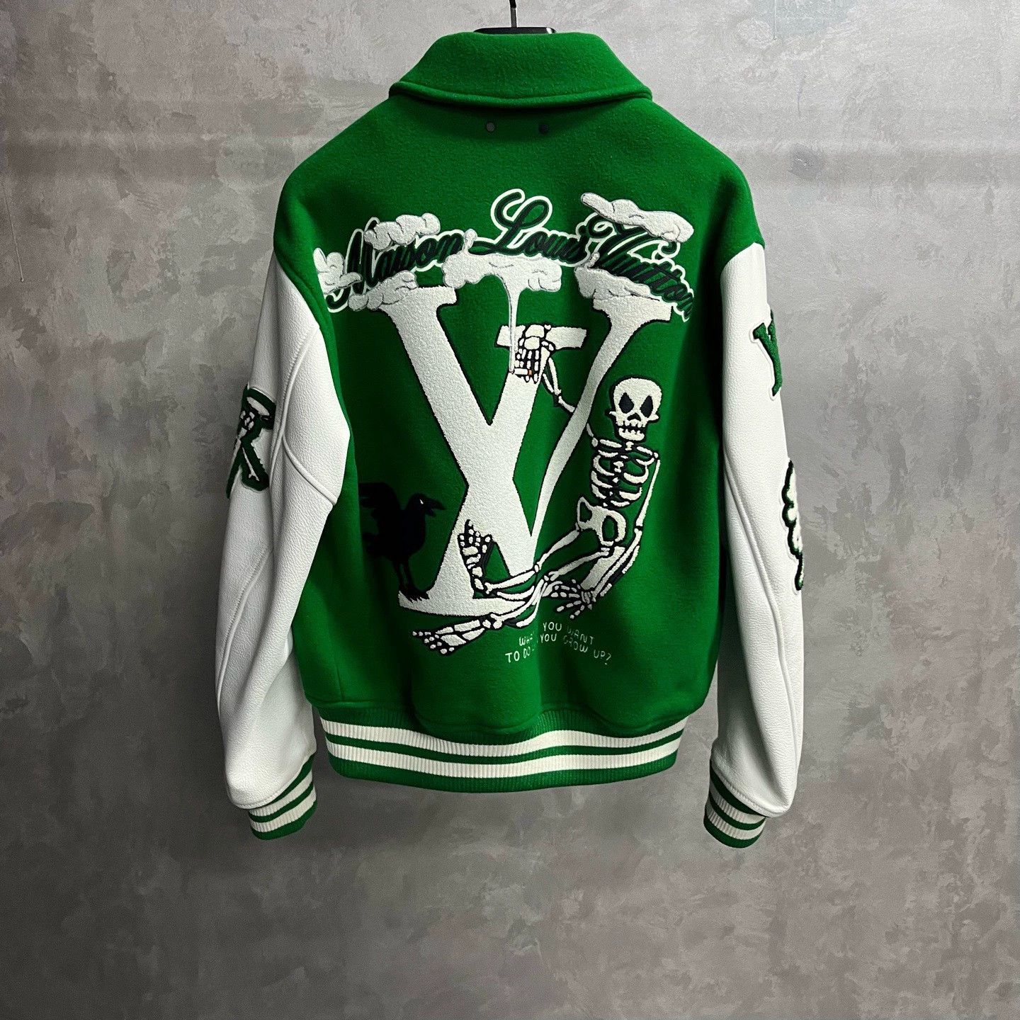Louis Vuitton green letter pattern oversized baseball jacket Size US L / EU 52-54 / 3 - 5 Thumbnail