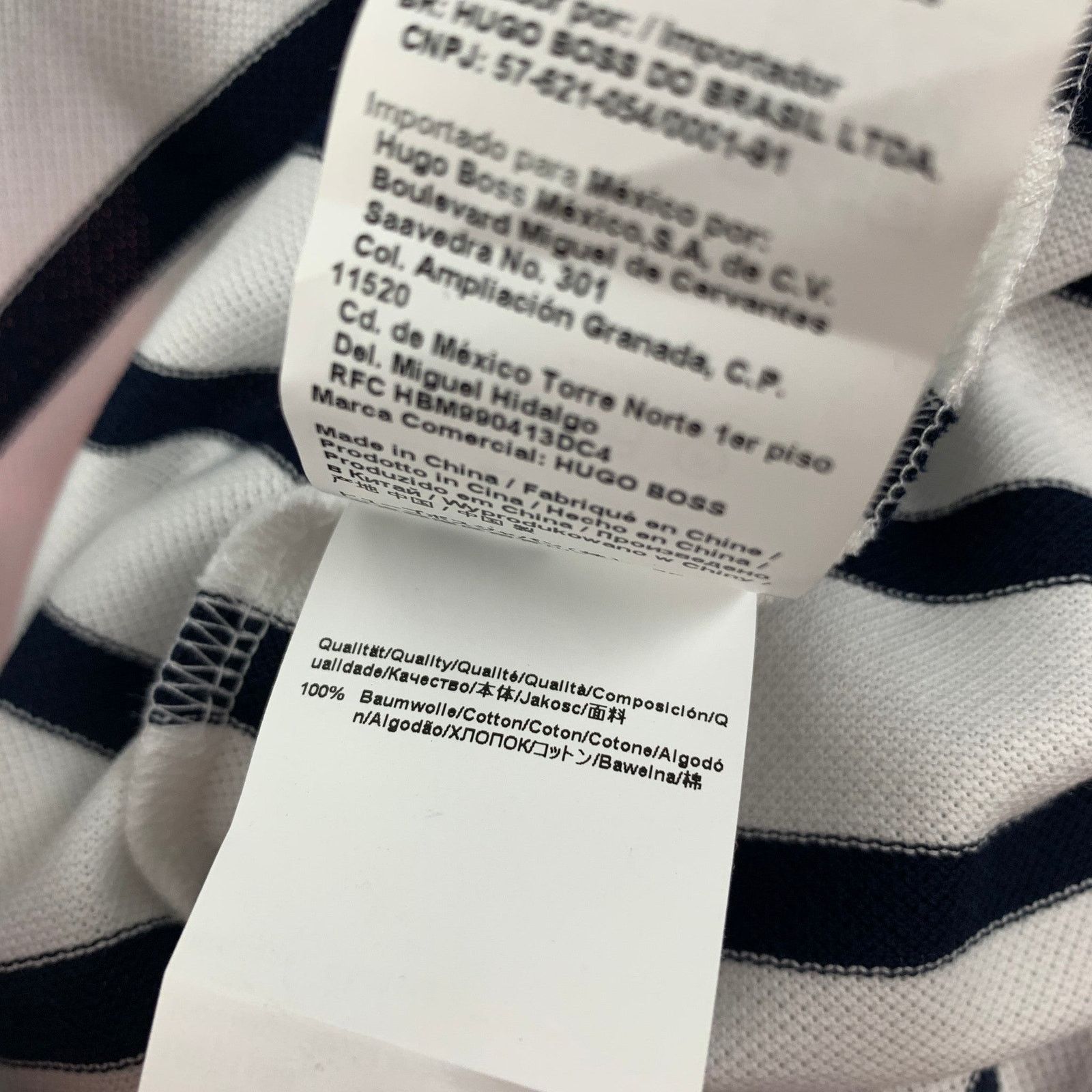 Hugo Boss Size XXL Navy White Cotton Crew-Neck T-shirt Size US XXL / EU 58 / 5 - 4 Thumbnail
