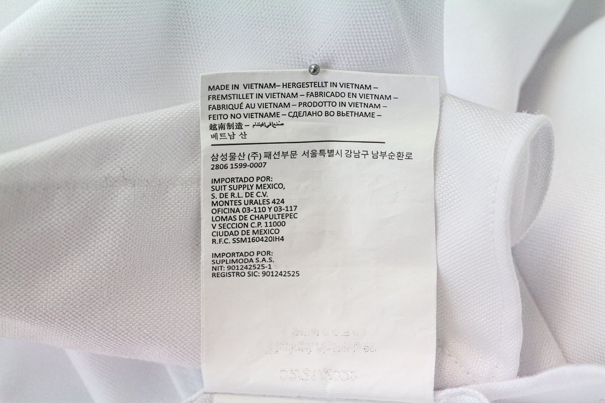 Suitsupply TRAVELLER 43 Slim White Cotton Formal Shirt 74777 Size US L / EU 52-54 / 3 - 6 Thumbnail