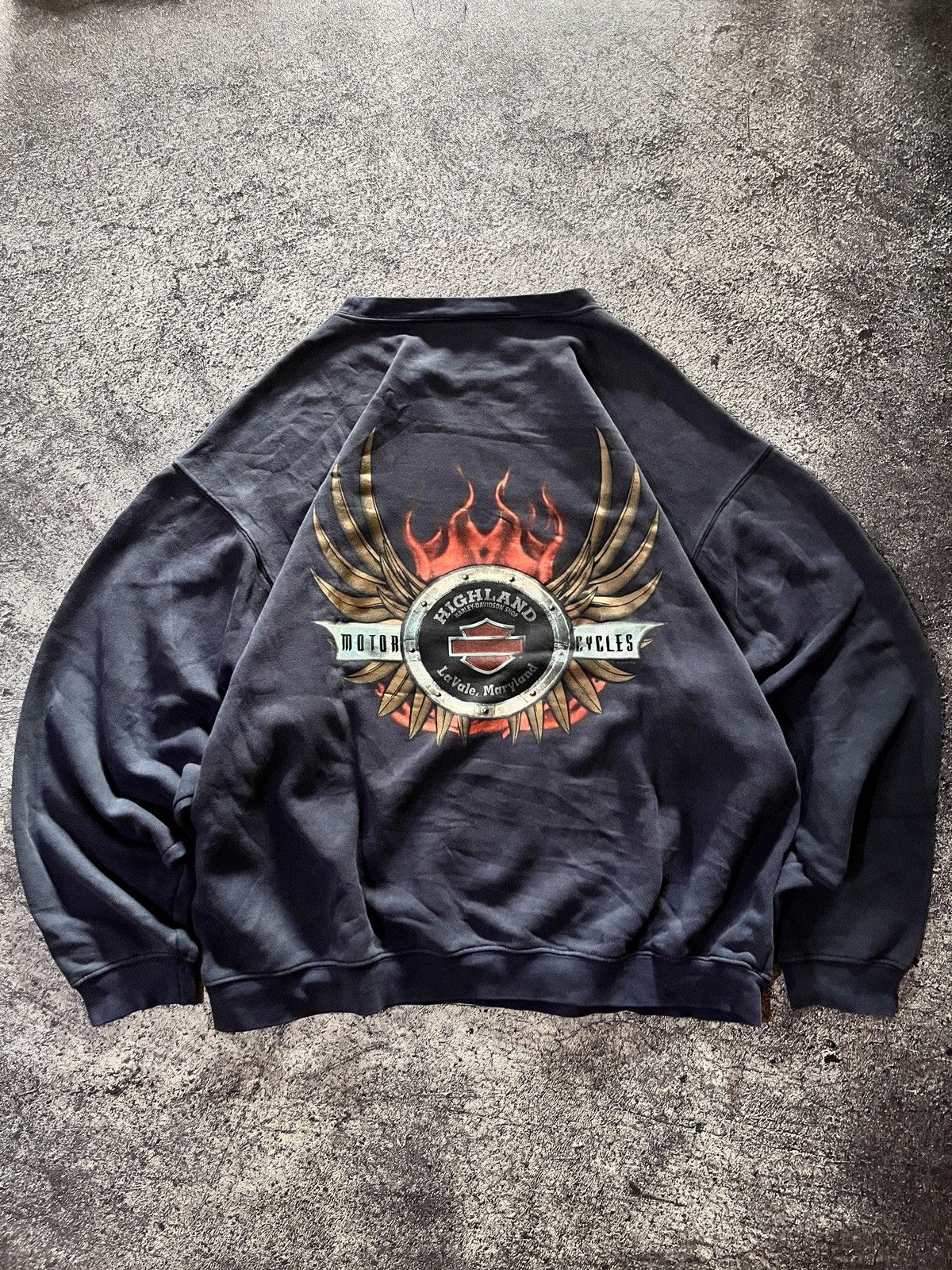 Harley Davidson Vintage Harley Davidson Y2k Sweatshirt 🔥☠️ Size US XXL / EU 58 / 5 - 1 Thumbnail