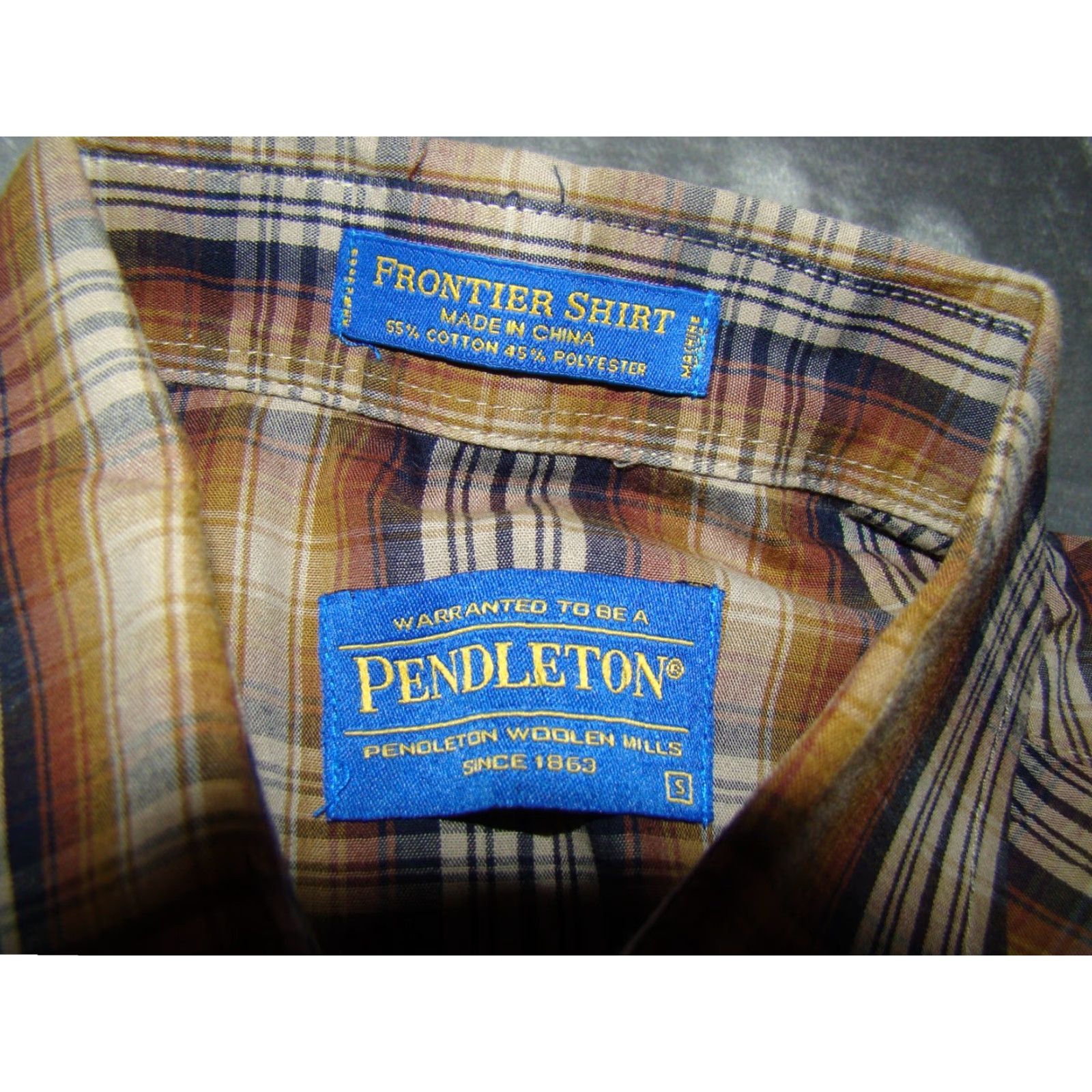 Pendleton Pendleton Frontier Mens Small Brown Plaid Pearl Snap Long Sleeve Western Shirt Size US S / EU 44-46 / 1 - 4 Thumbnail