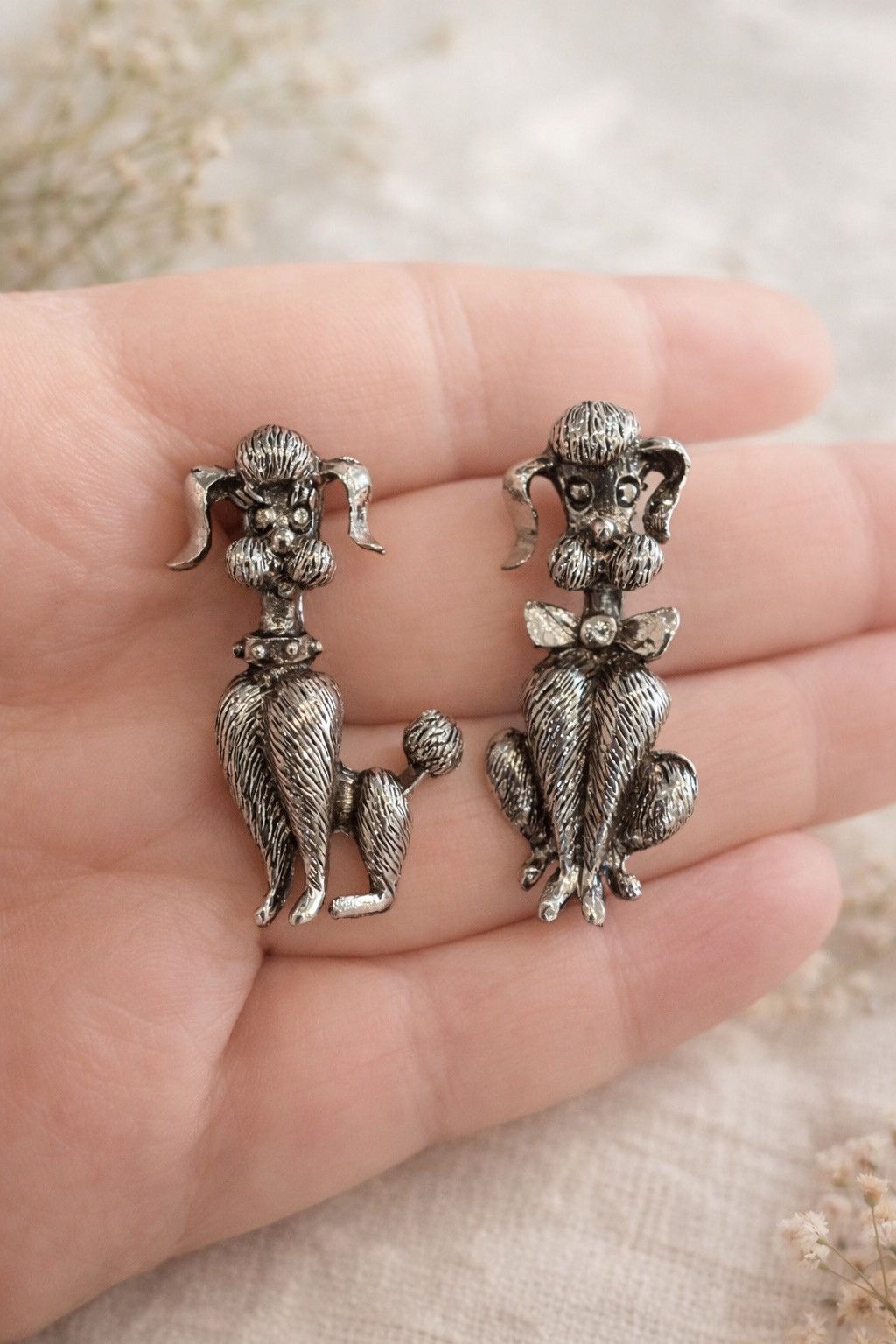 Other Vintage 1950s Poodle Brooch Set Silver Tone Dog Pins Retro Size ONE SIZE - 1 Thumbnail