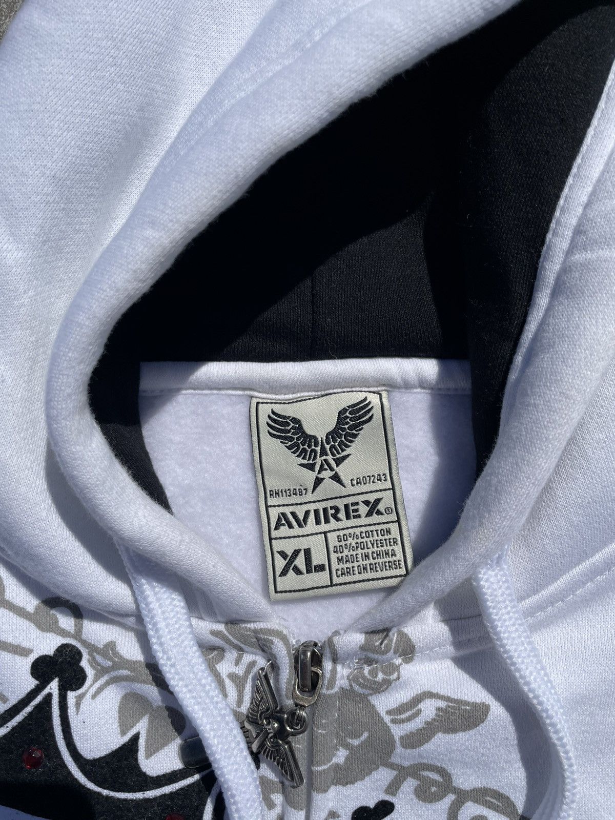 Avirex Vintage y2k Grunge Avirex White Hoodie Size US XL / EU 56 / 4 - 3 Thumbnail