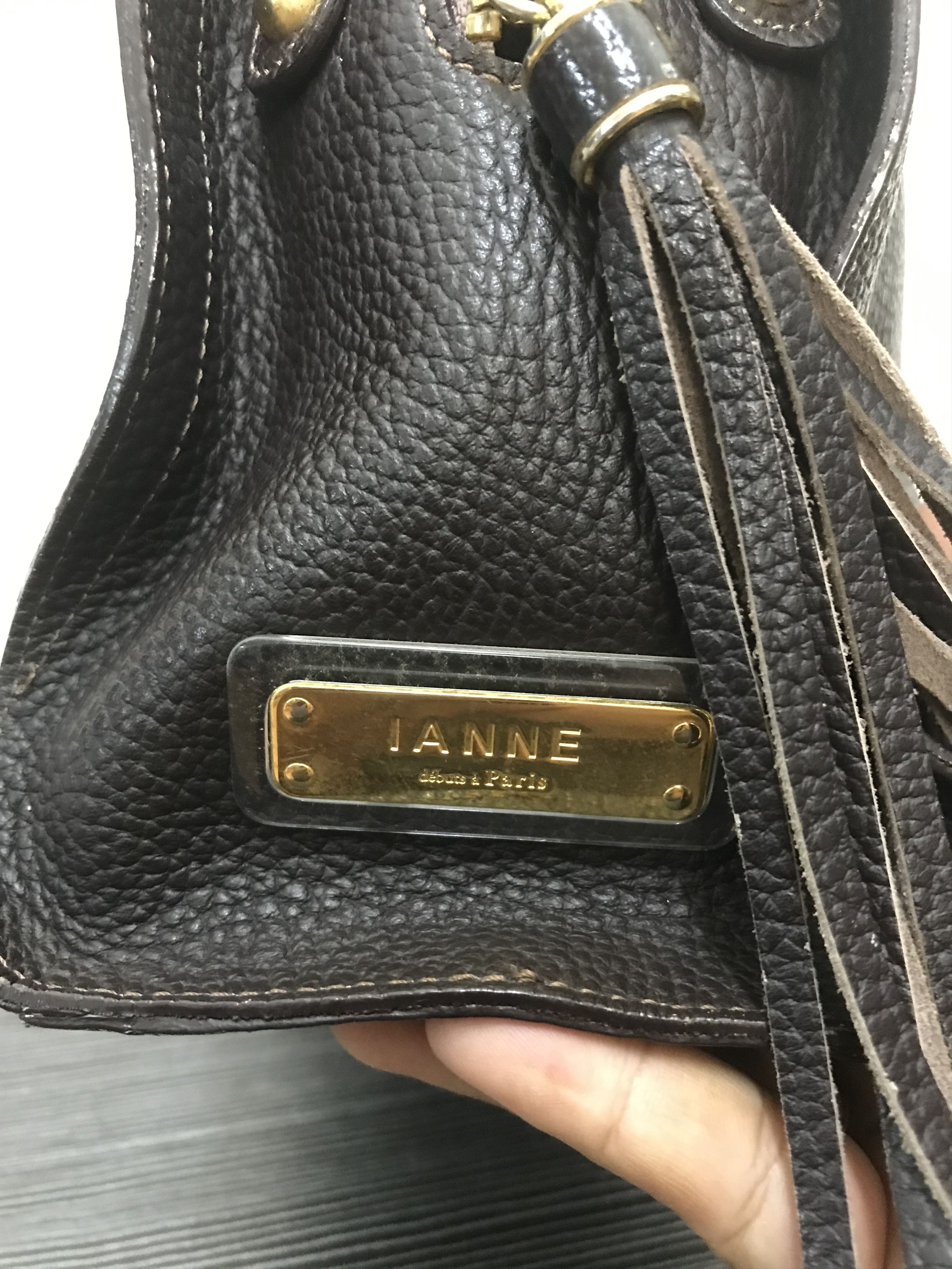 Leather Ianne Paris Brown Leather Bag Size ONE SIZE - 6 Thumbnail