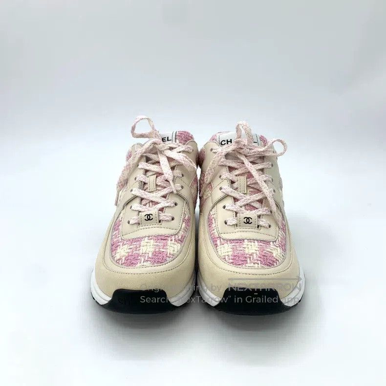 Chanel Chanel Colour-blocked logo tweed casual sneakers Size US 8 / IT 38 - 3 Thumbnail