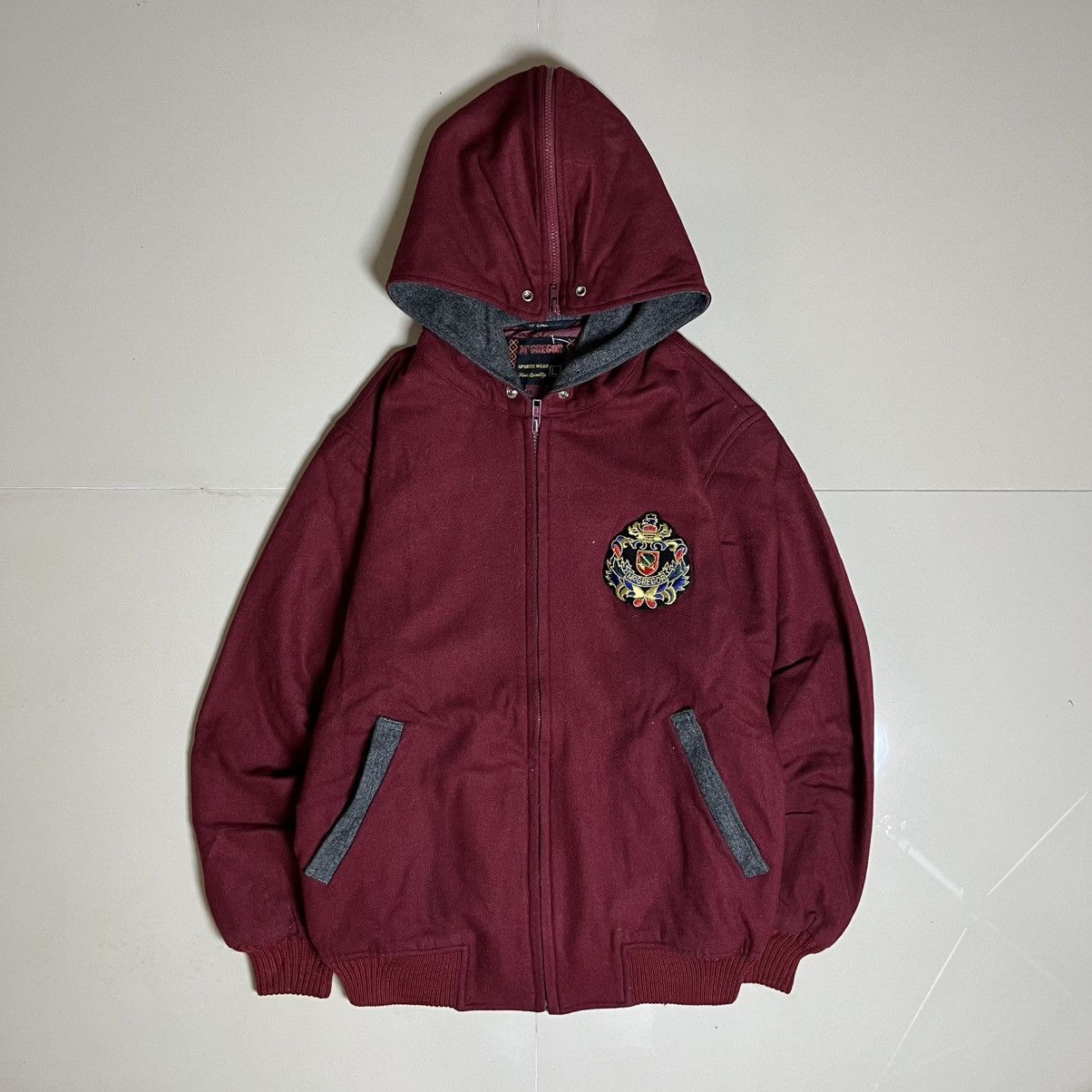McGregor McGregor Crest Patch Maroon Hooded Jacket Japan Ivy Style Size US L / EU 52-54 / 3 - 7 Thumbnail