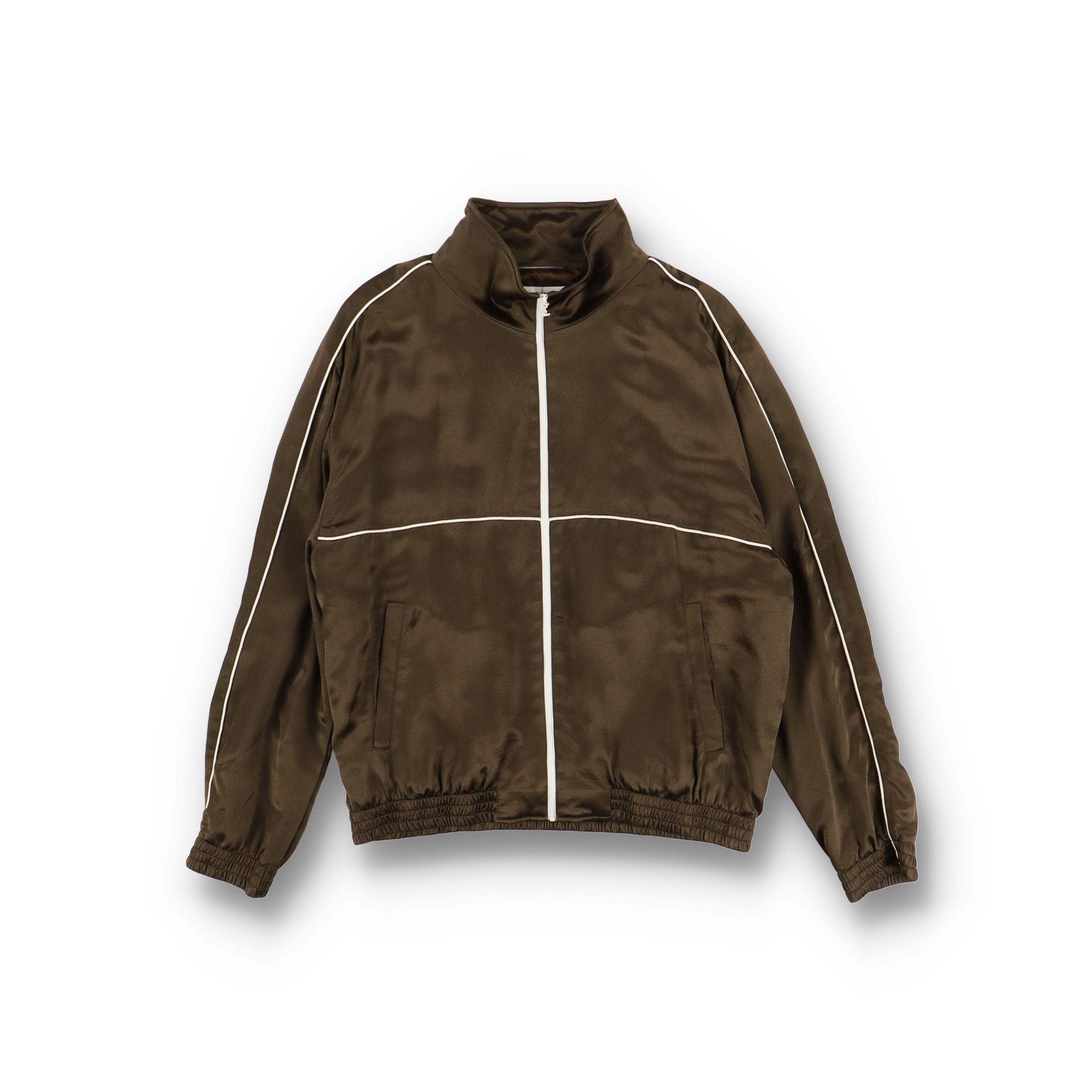 Saint Laurent Paris Green Silk Satin Piped Teddy Track Jacket Size US XXL / EU 58 / 5 - 1 Thumbnail