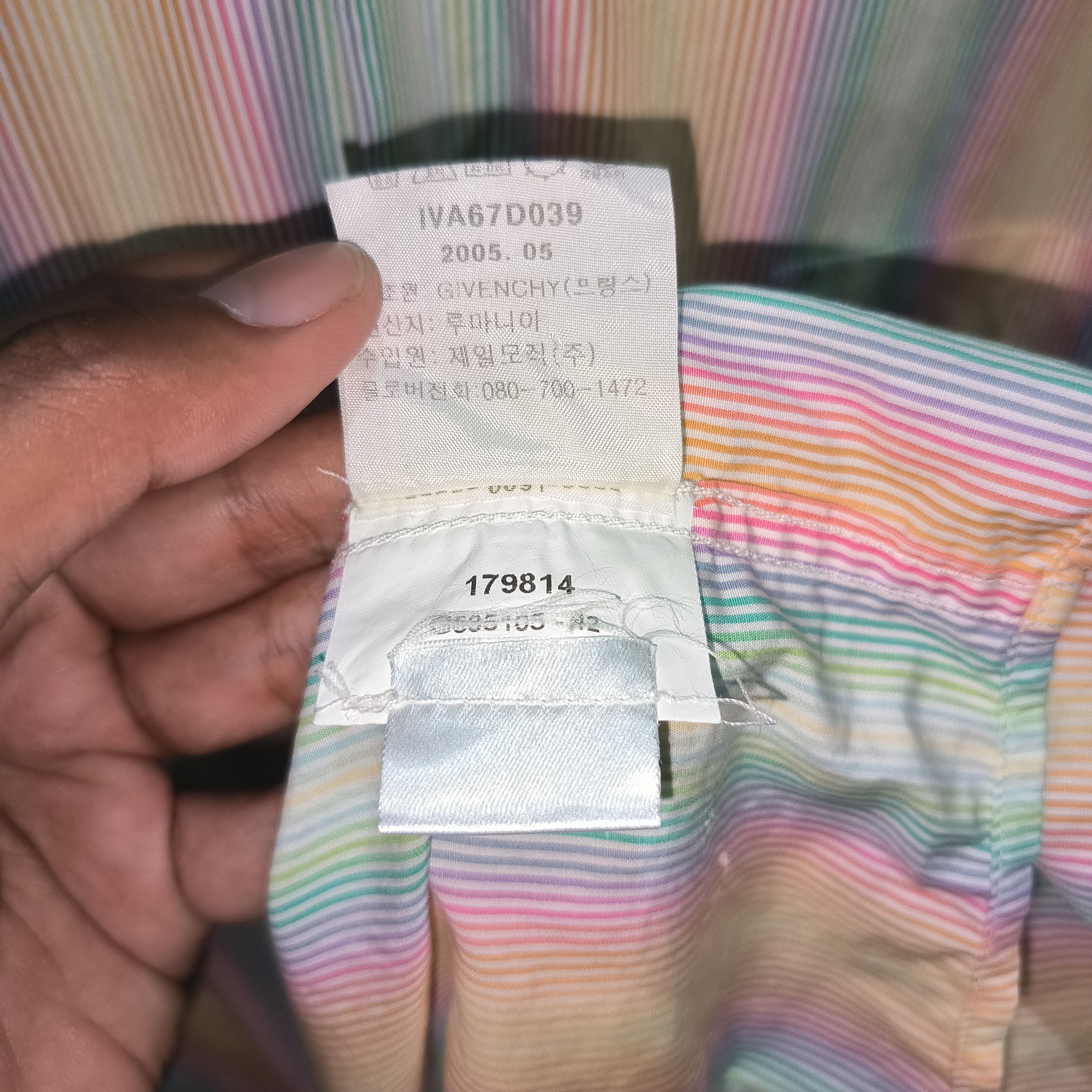 Givenchy Vintage 2000s Givenchy Rainbow Stripe Shirts Size US XL / EU 56 / 4 - 7 Thumbnail