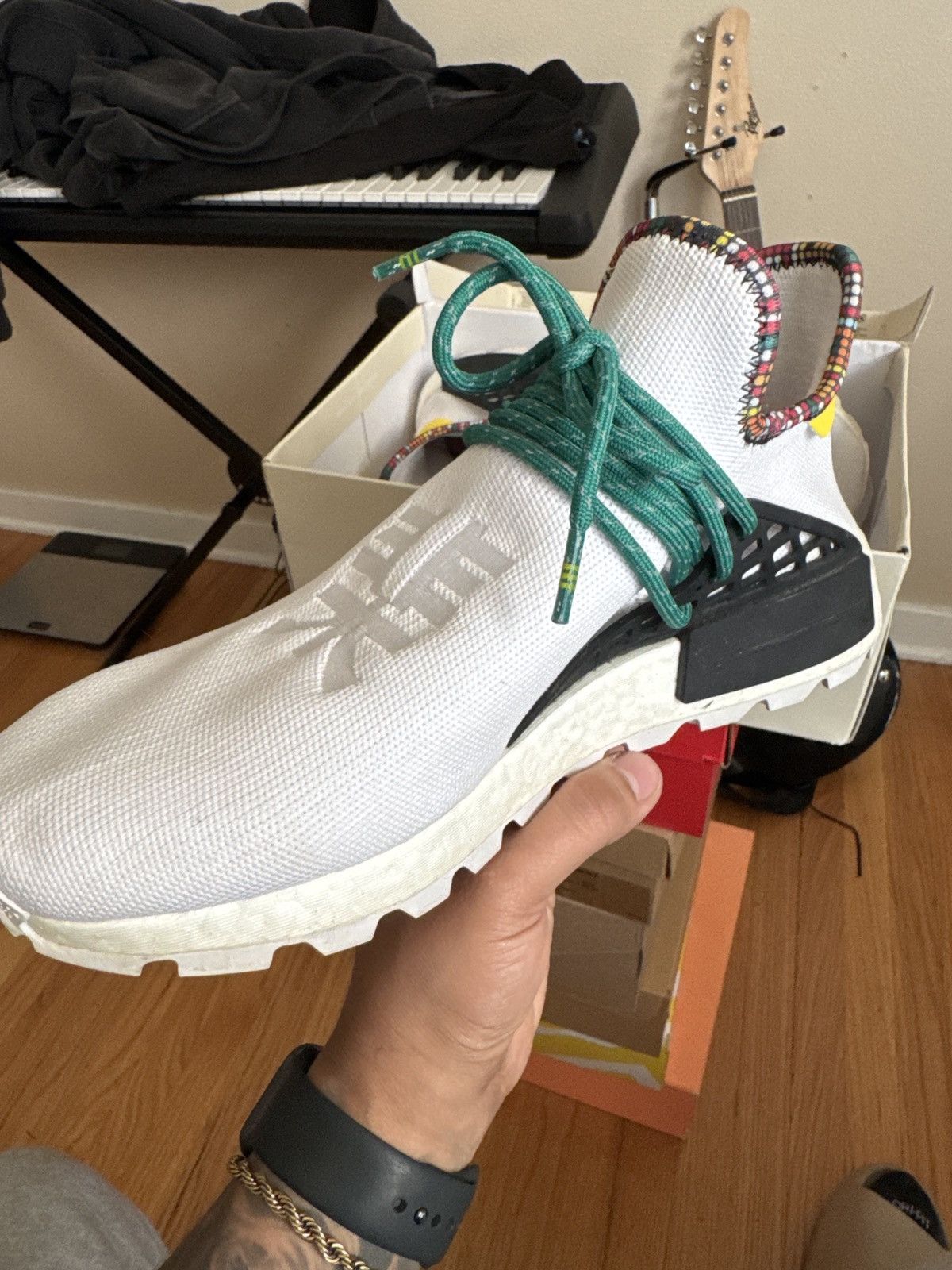 Adidas × Pharrell Adidas NMD Hu Pharrell Inspiration Pack White Size US 9 / EU 42 - 9 Thumbnail