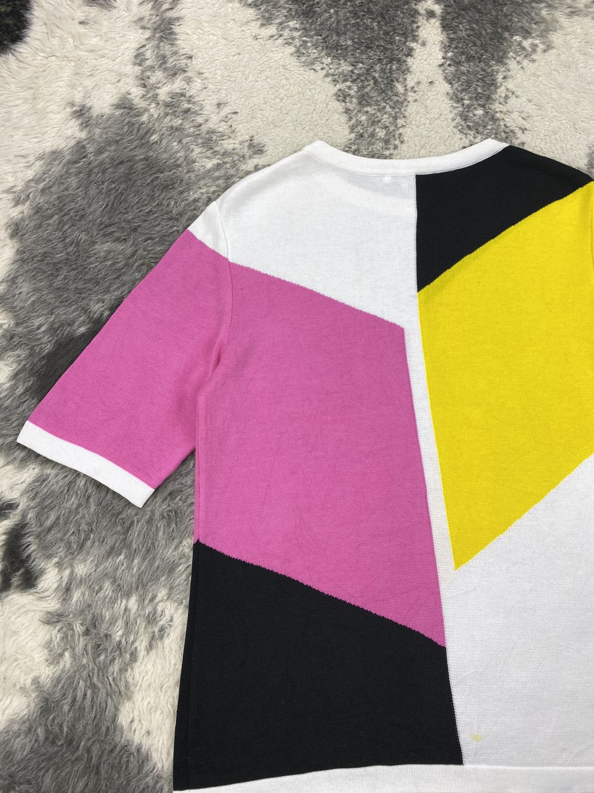 Christian Dior Monsieur × Dior Vintage CHRISTIAN DIOR Parallelograms Geometric Knit Shirt Size M / US 6-8 / IT 42-44 - 16 Thumbnail